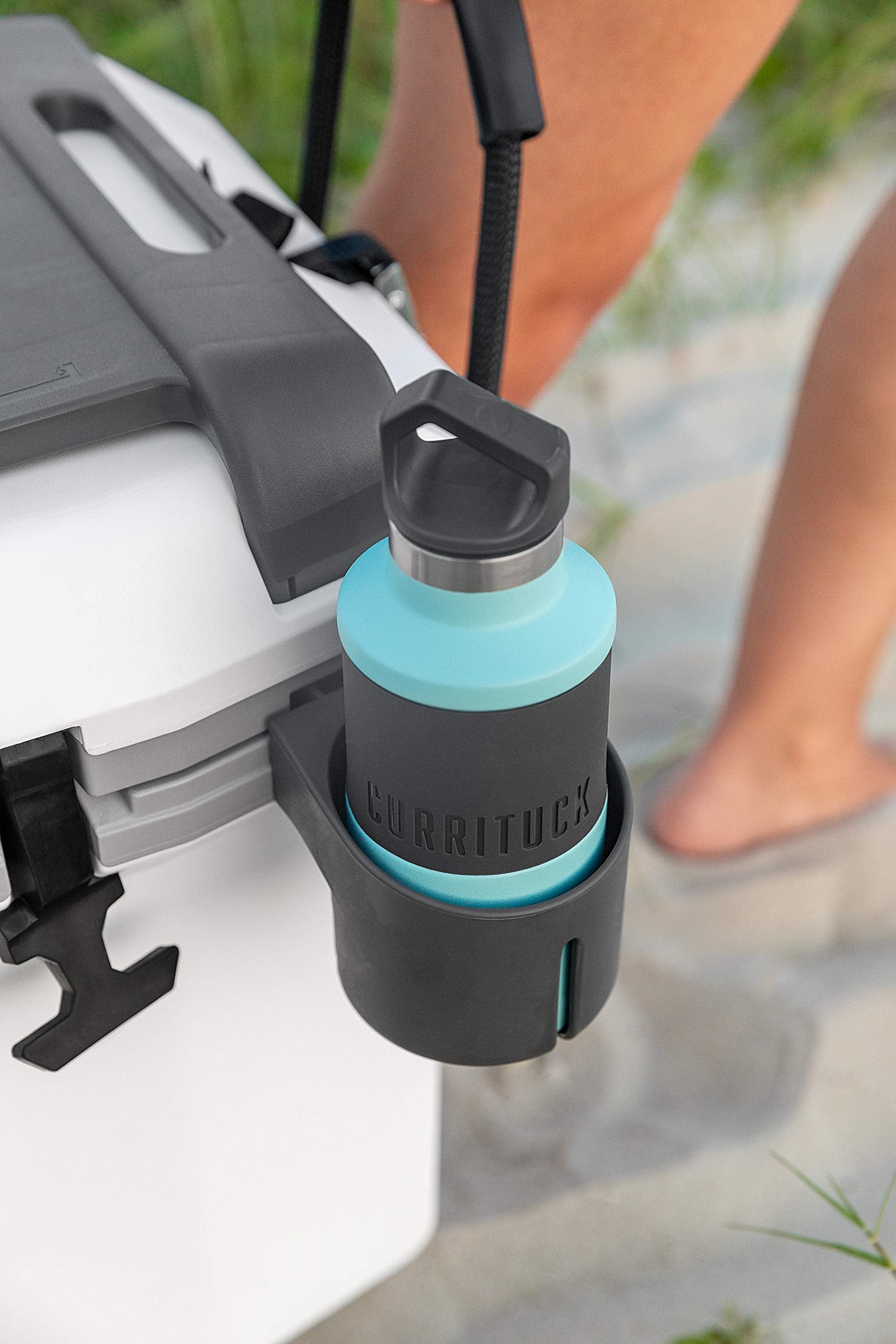 Camco Attachment Cupholder for Currituck Coolers - Attach to Your Cooler to Hold Cups, Cans, and Bottles & More |Great for Camping, Picnics, and at The Beach - (51791)