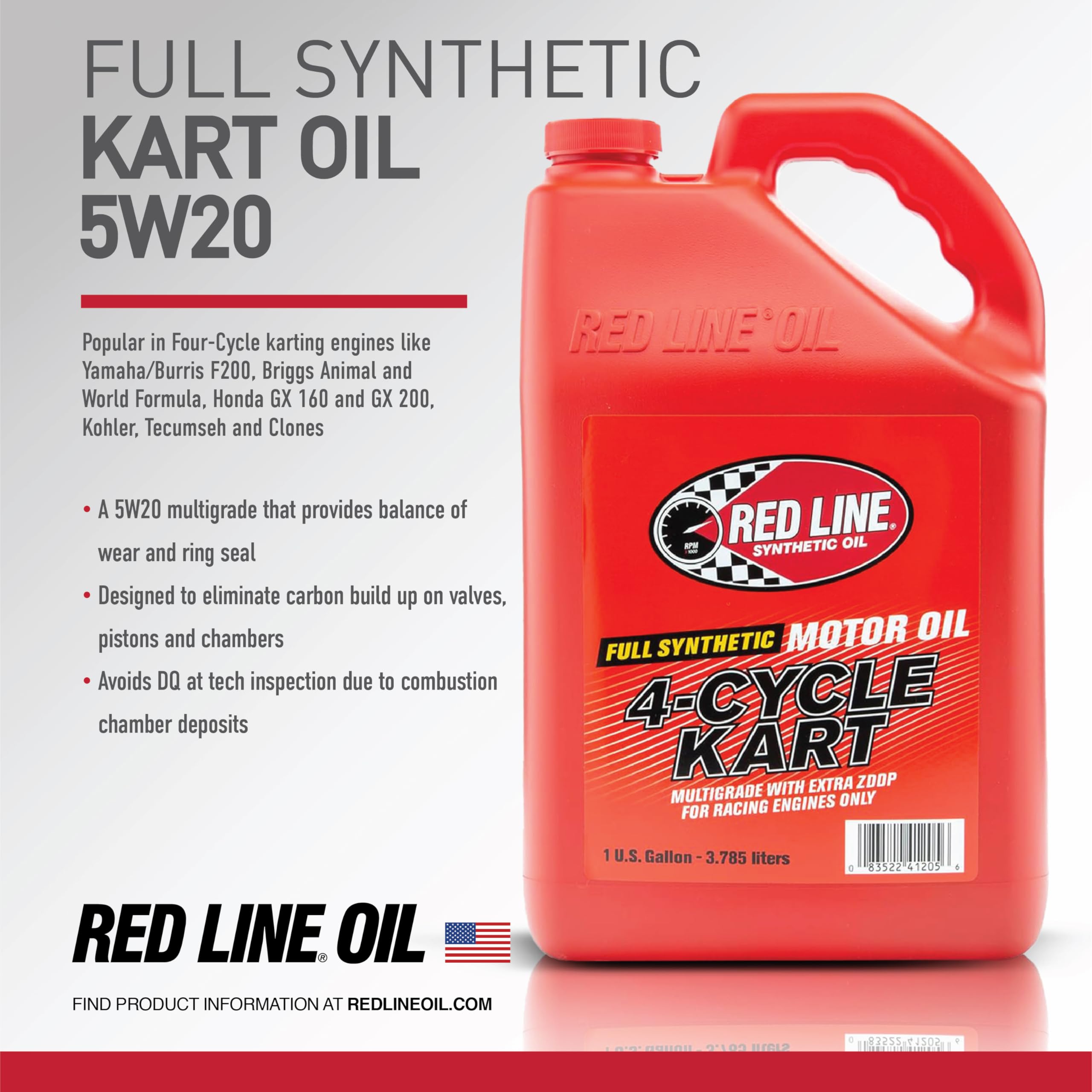 4-Stroke Red Line Kart Oil (5W20) - Gallon