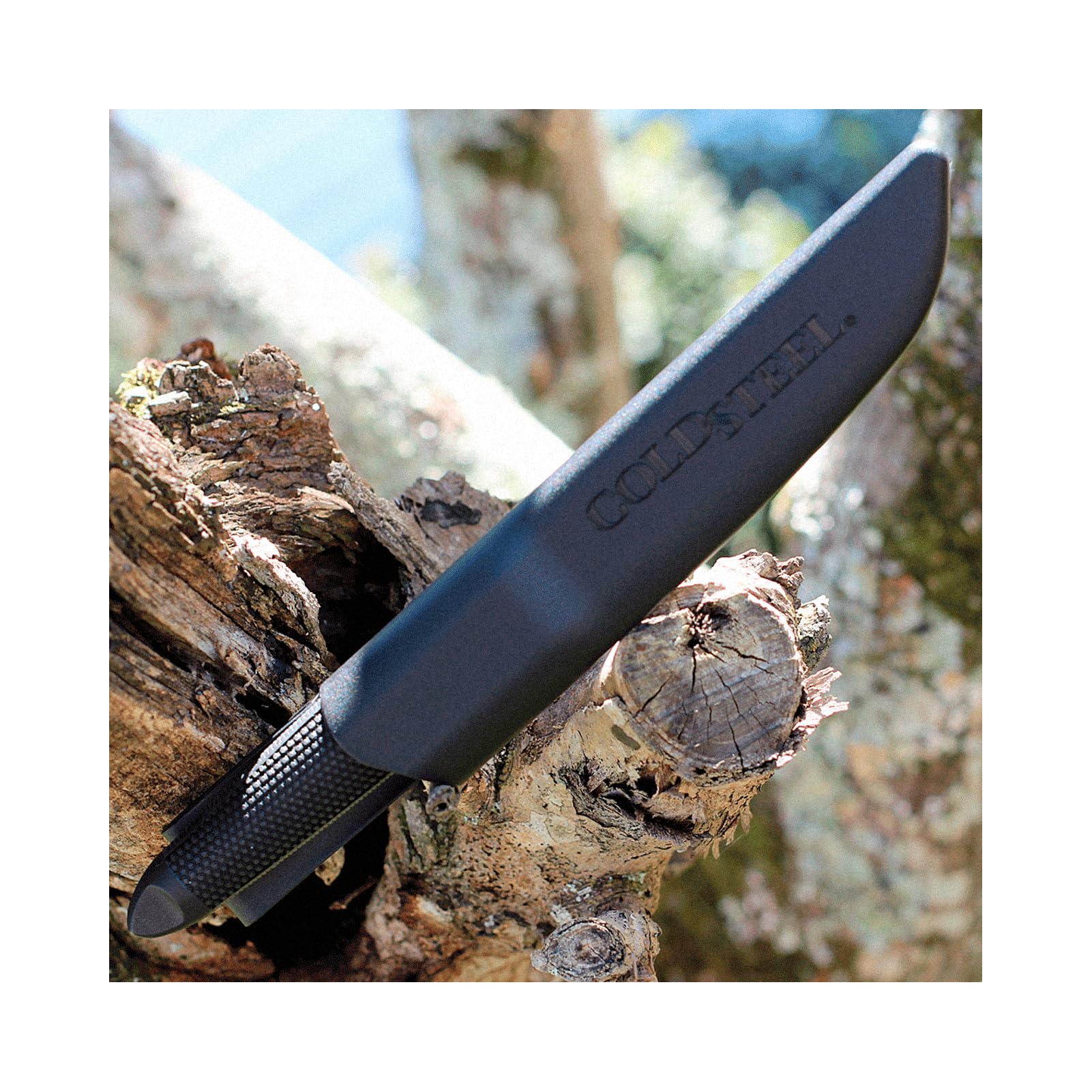 Cold Steel Durable Tanto Lite Lightweight German 4116 Stainless Steel 6" Fixed Blade Outdoor Hunting Utility Knife, Non-Slip Kray-Ex Handle, Secure-Ex Sheath