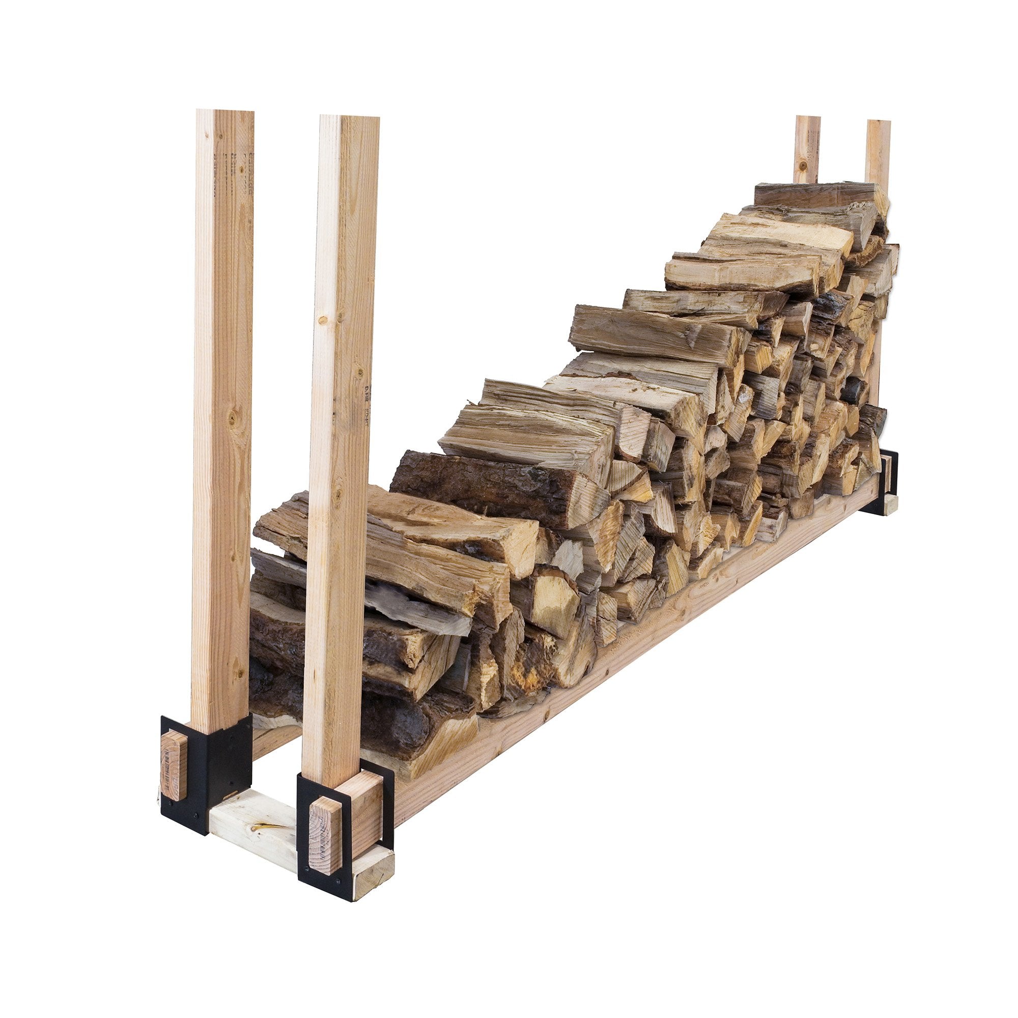 4 Piece Pleasant Hearth Log Rack Brackets, Black