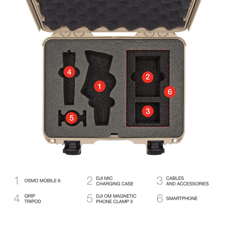 DJI OSMO Mobile 6 - Tan Nanuk Case 910 w/Foam (C0798)