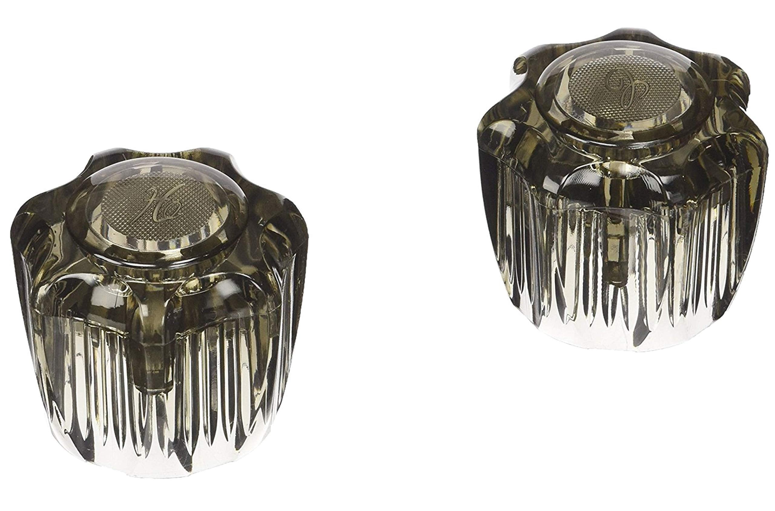 Dura Faucet RV Replacement Hot and Cold Smoked Acrylic Knobs for DF-RKS Faucet