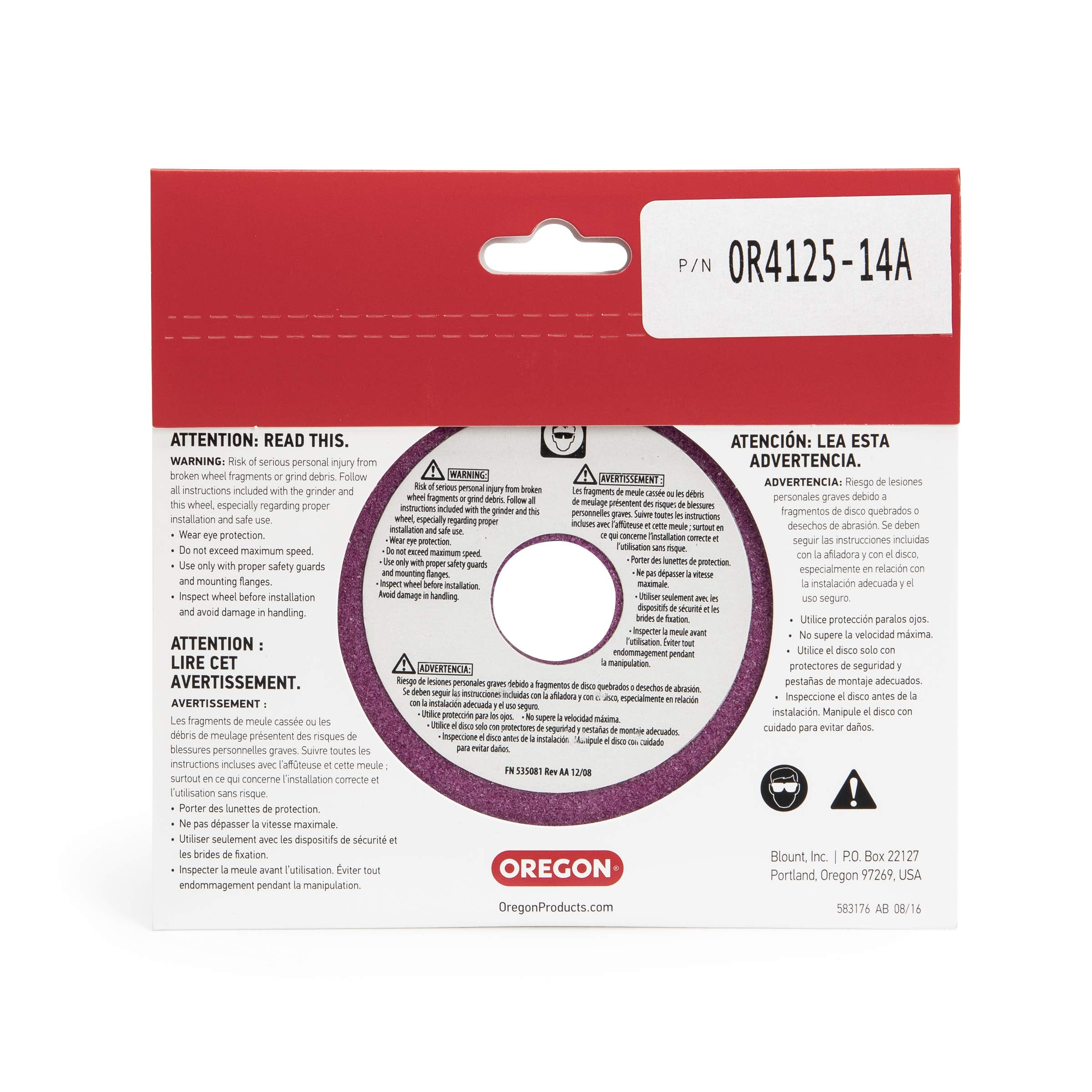 Oregon Grinding Wheel OR4125-14A for Saw Chain, 4-1/4-Inch by 1/4 Inch