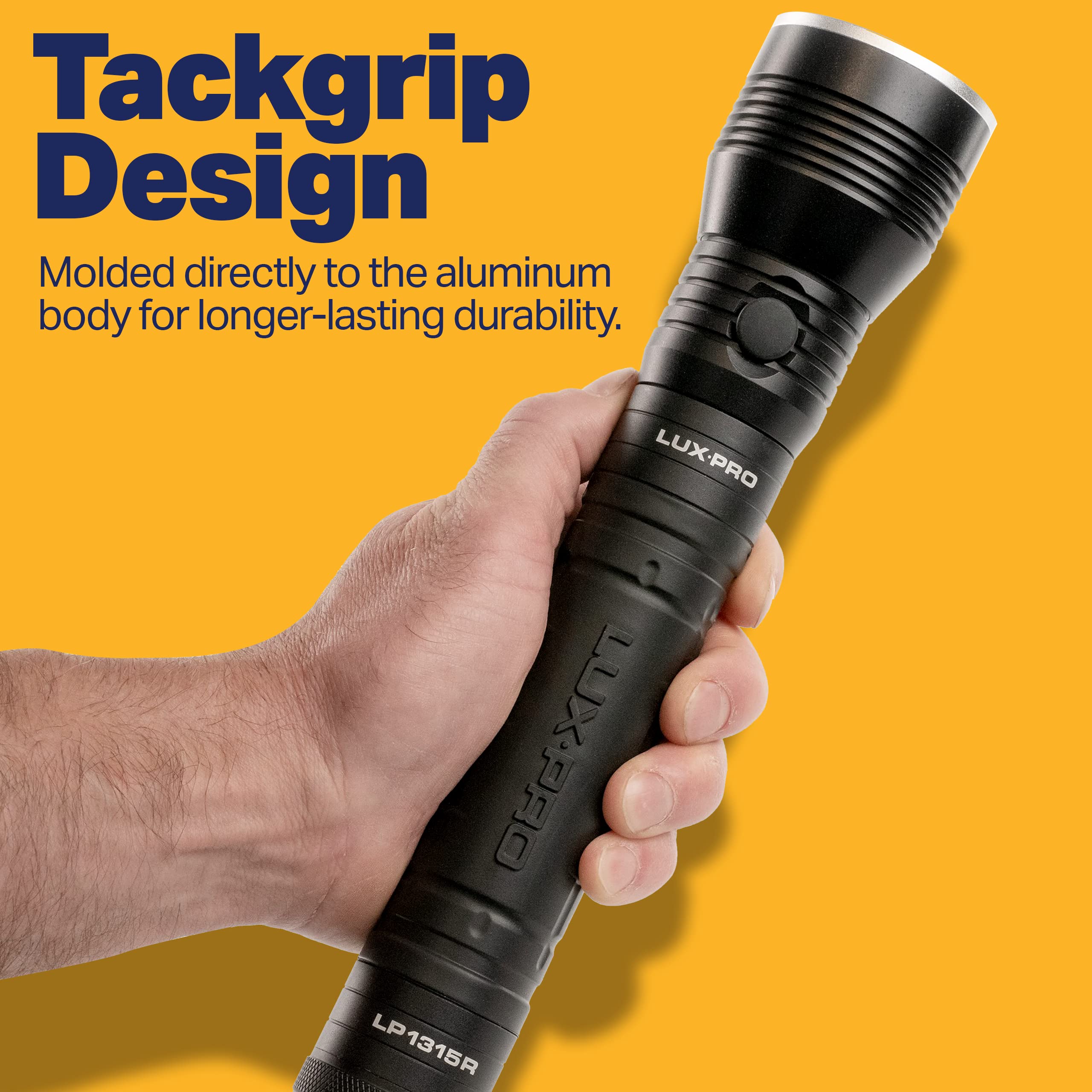 CREE LED Flashlight LUXPRO LP1315R Maximum Brightness with 1650 Lumens for security, patrol, safety, outdoors, camping, and more