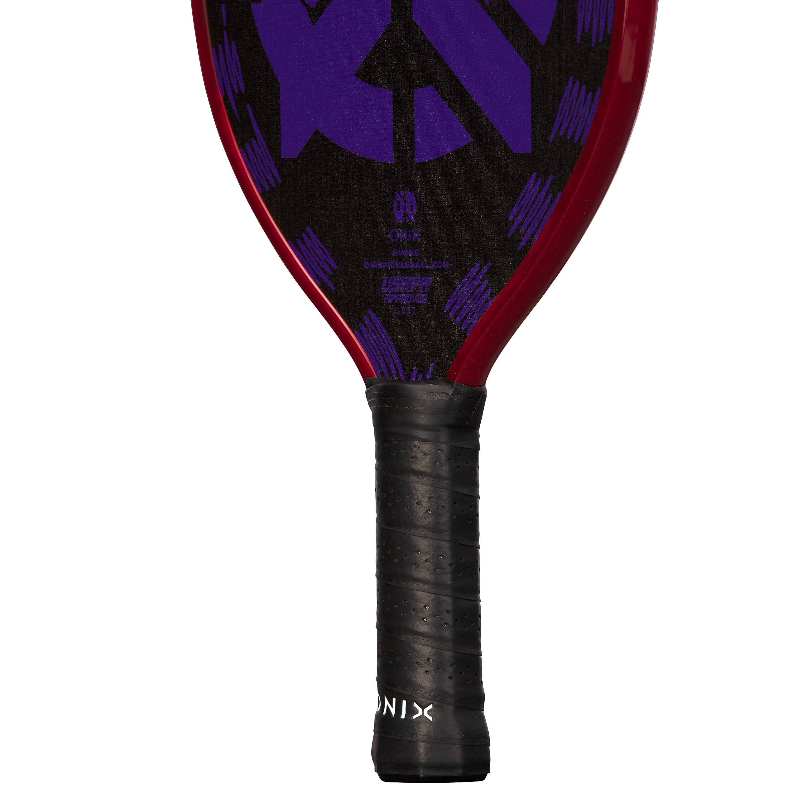 Onix Evoke Graphite Tear Drop Pickleball Paddle Features Tear Drop Shape, Polypropylene Core, and Graphite Face, Purple