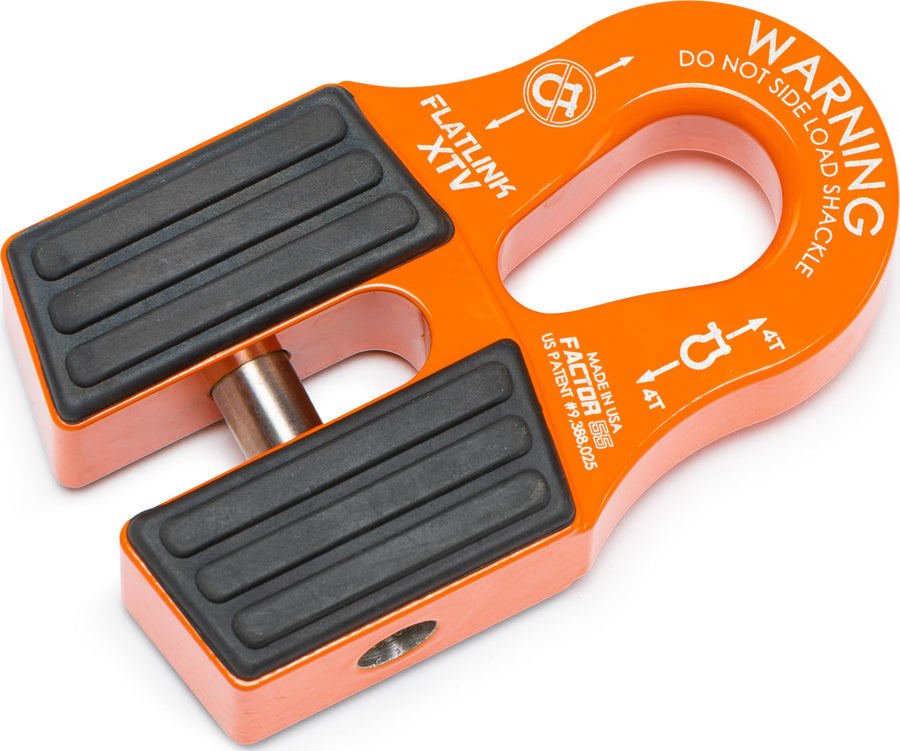 Factor 55 Closed System Winch Flatlink XTV, Designed for UTV/ATV Winches with Steel or Synthetic Ropes up to 6,000 lbs - Orange