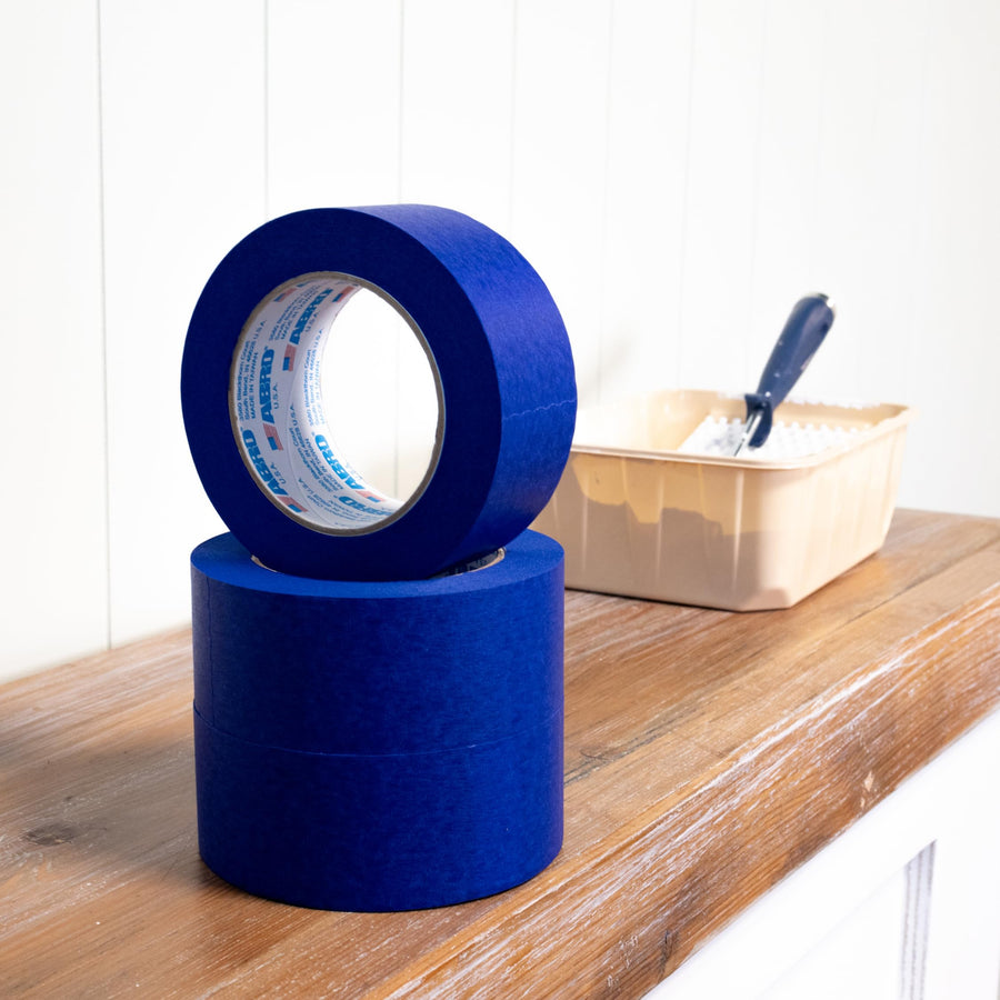 ABRO Painters Tape Blue 2 Inch Wide, 48mm x 55M, All Purpose Blue Tape, Temporary Labeling, Easy Tear, Clean Removal, Masking Tape Colored DIY or Pro - 3 Pack