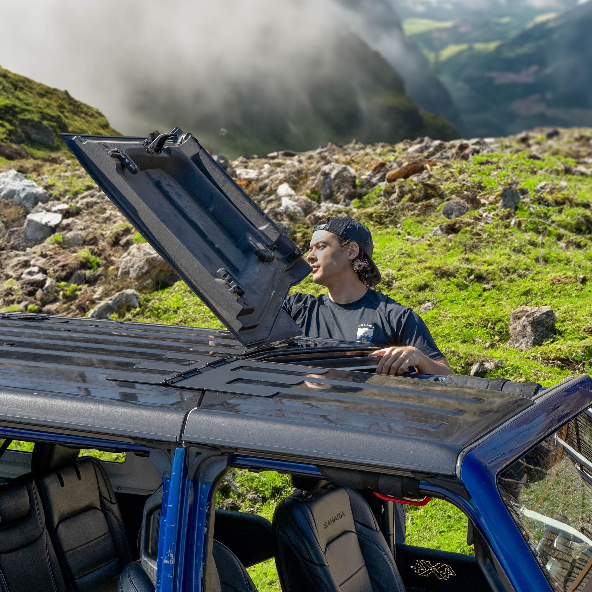 Flip-Top EZ for JKU Jeep Wrangler Freedom Panels One Person Flip Back System—Flip Back Your Jeep Hard Top Panels in Seconds! Patented and Patent Pending