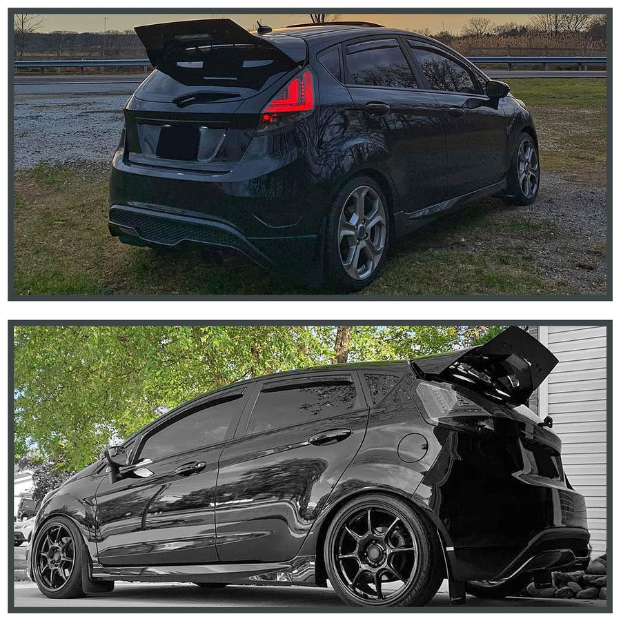 Smoke Tail Lights w/LED Tube SPEC-D TUNING Compatible with 2014-2019 Ford Fiesta Hatchback, Left + Right Assembly