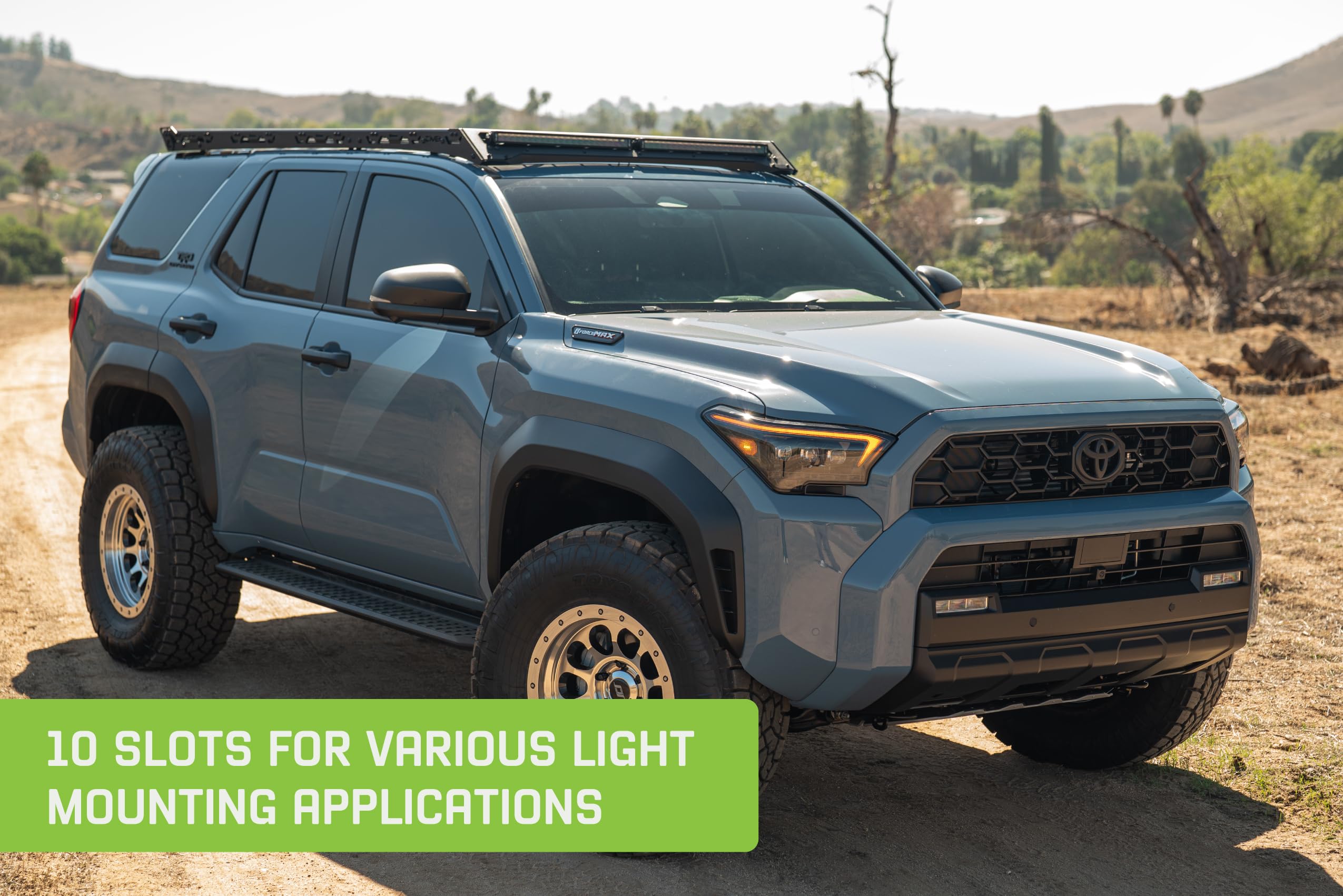 Cutout Light Front Fairing for DV8 Offroad's Spec Series Roof Rack for 2025-2026 Toyota 4Runner | Runs (1) 40" Light Bar, (2) 20" Light Bars, or (10) 3" Pod Lights | Fully Bolt-On | Low-Profile Design