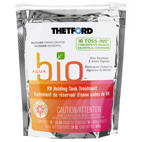 Thetford AquaBio 96590 Citrus Twist Scent RV Holding Tank Treatment, Formaldehyde Free 16 Count Toss-Ins