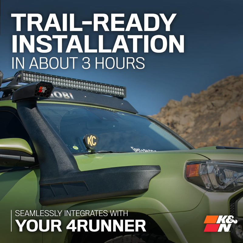 K&N Intake Kit Elevated (Snorkel) Compatible with 2010-2021 Toyota 4Runner V6-4.0L, 63-8001