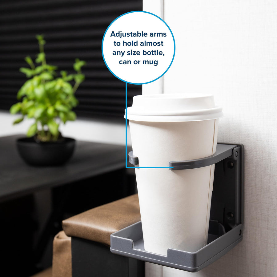 Camco Drink Holder Camper/RV - Features Adjustable Space-Saving Design & Holds Almost Any Size Mug, Cup, Bottle or Can - Extra Cup Holder for Cars, Trucks, RVs, Vans, Boats, and More - Gray (44041)