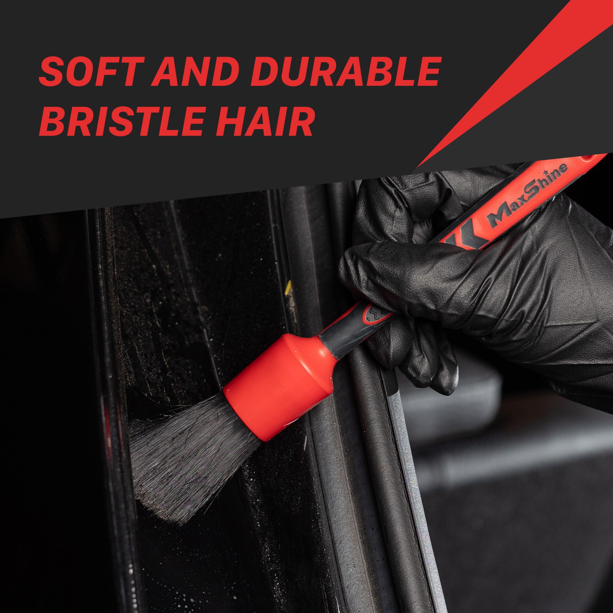 Maxshine #14 Large Universal Detailing Brush – Black Classic with Soft Synthetic Bristles – Durable, High-Density Brush for Interior, Exterior, Leather Seats, Engine Bay & Wheels