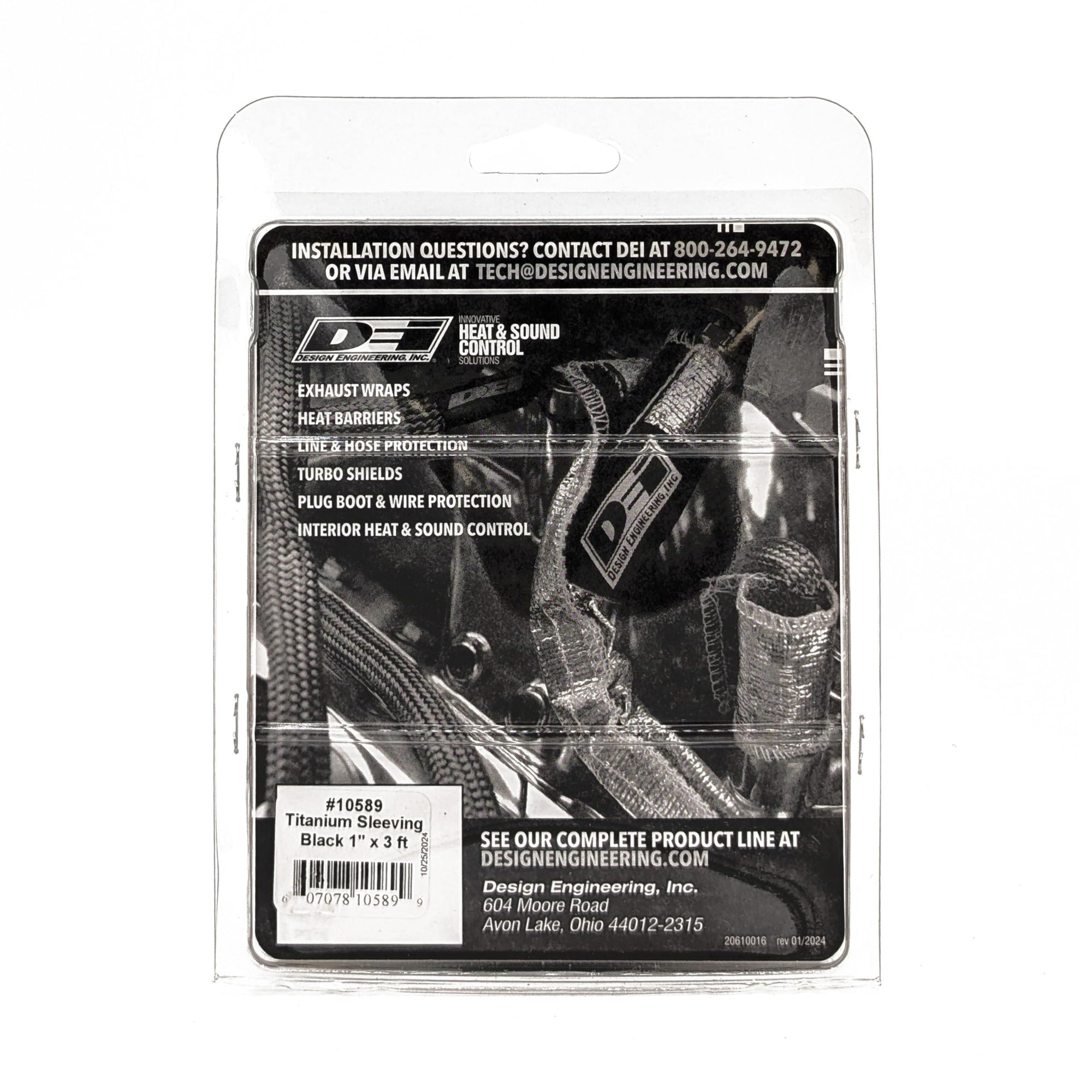Black Titanium Design Engineering 10589 1" ID x 36" Protect-A-Sleeve with LR Technology