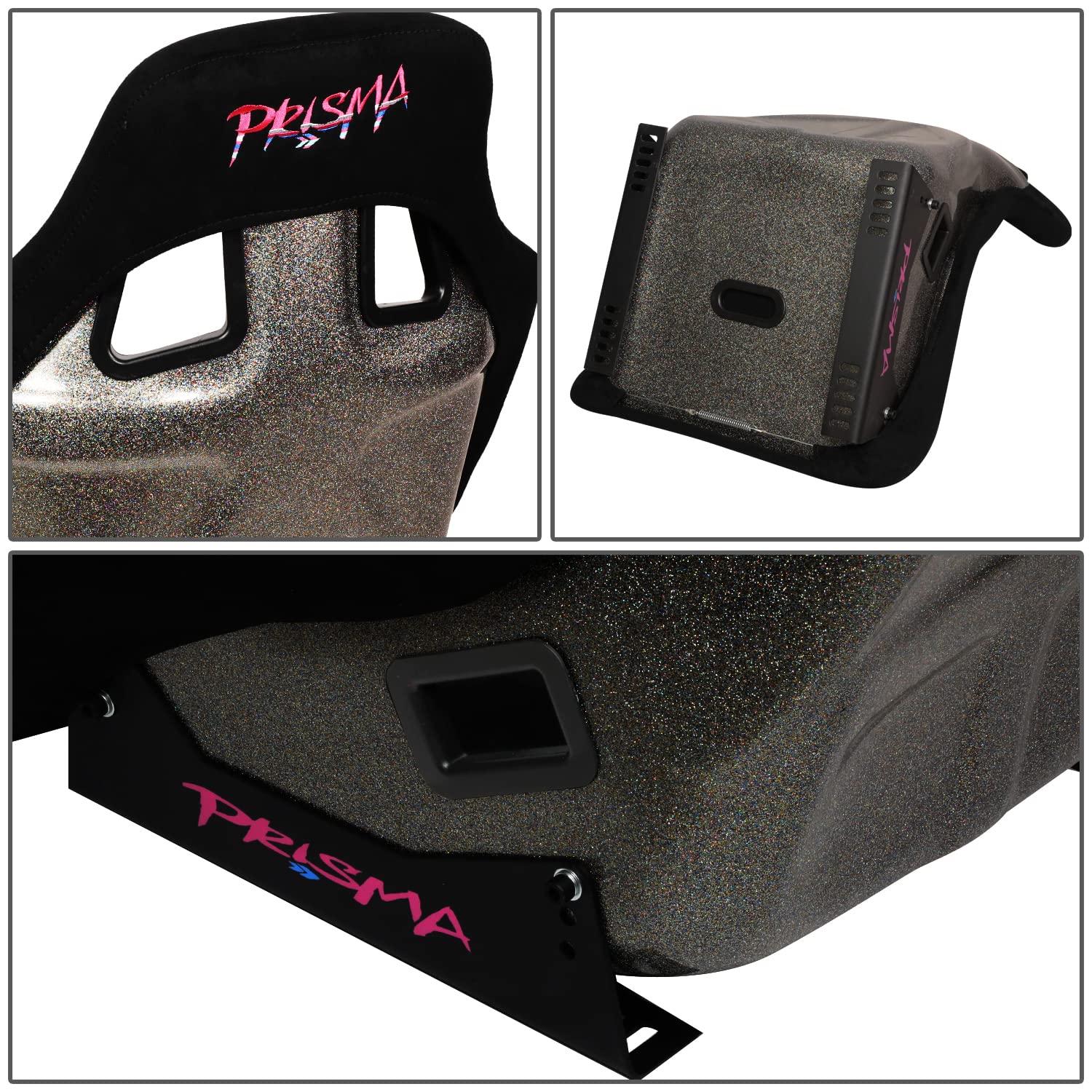 NRG Innovations Universal NRG-FRP-302BK-ULTRA Fixed Back Bucket Racing Seat for 5-Point Harnesses, Size L, Black Seat Cover,24" W X 35" H X 18" D