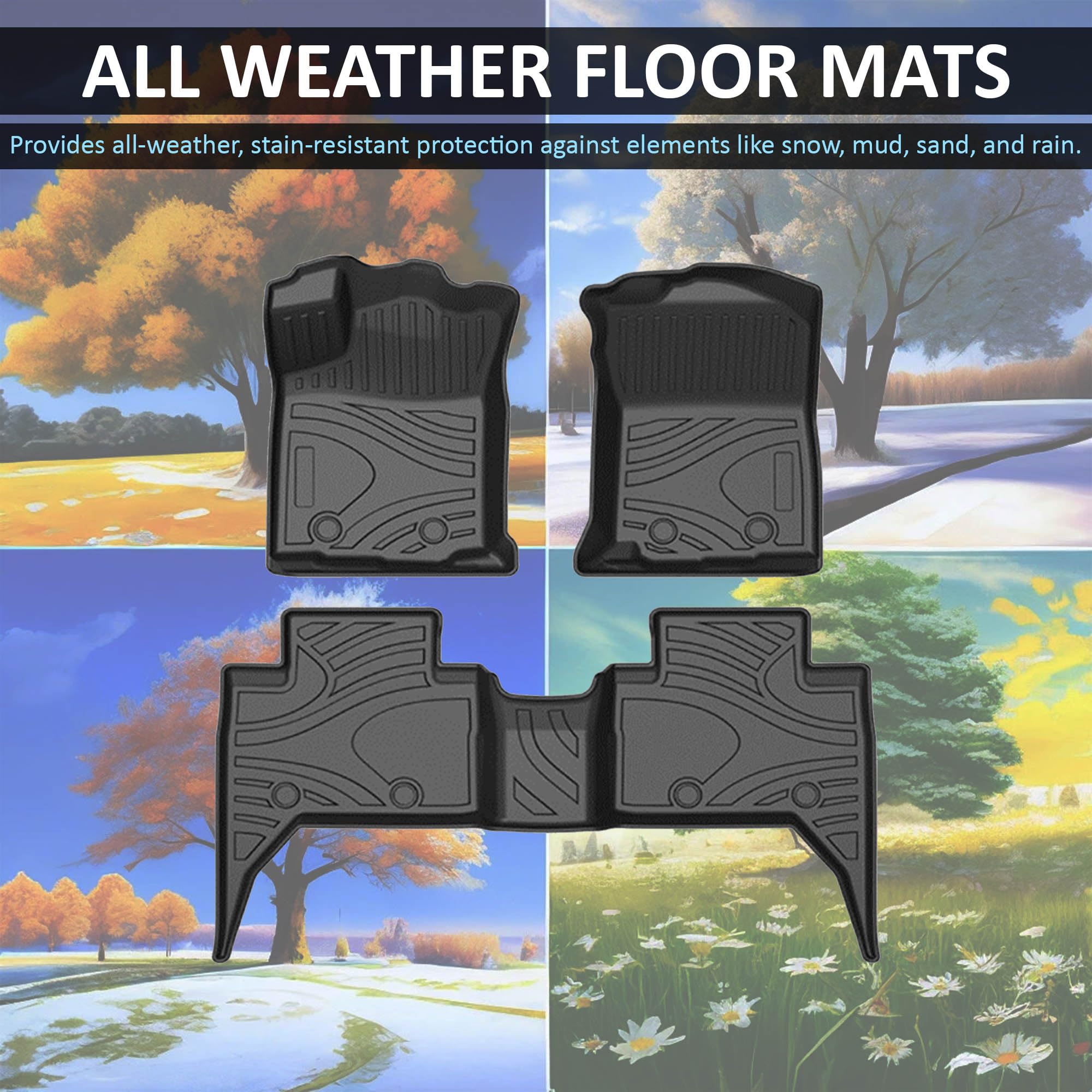 TOTALINER Black Horse Heavy Duty Floor Mat Anti-Skid Black 1.37'' Thickness Compatible with 2018-2020 Toyota Tacoma-FMTTO18