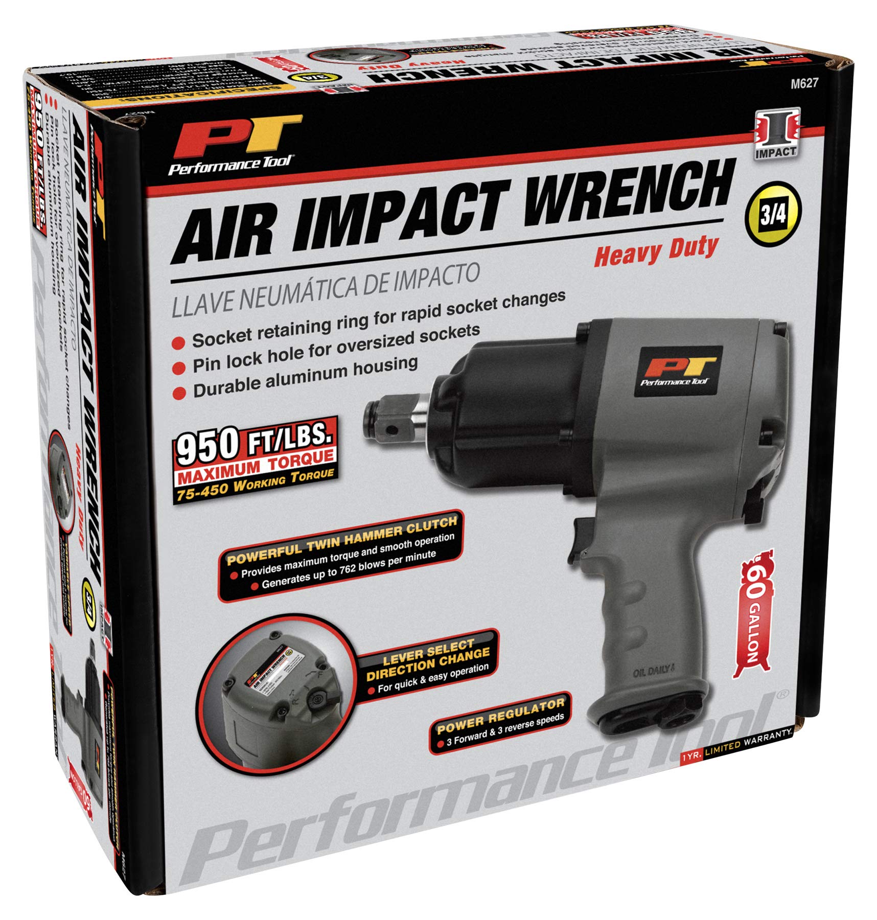 M627 Performance Tool 3/4-Inch Drive Heavy Duty Impact Wrench
