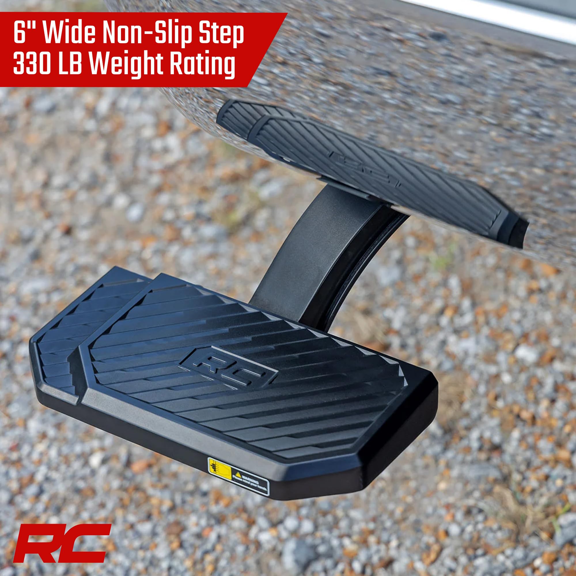 Rough Country Bed Step Retractable for Ram 1500 Truck (2009-2018) - Driver Side, Manual Pull Tailgate Step, Non-Slip Truck Step