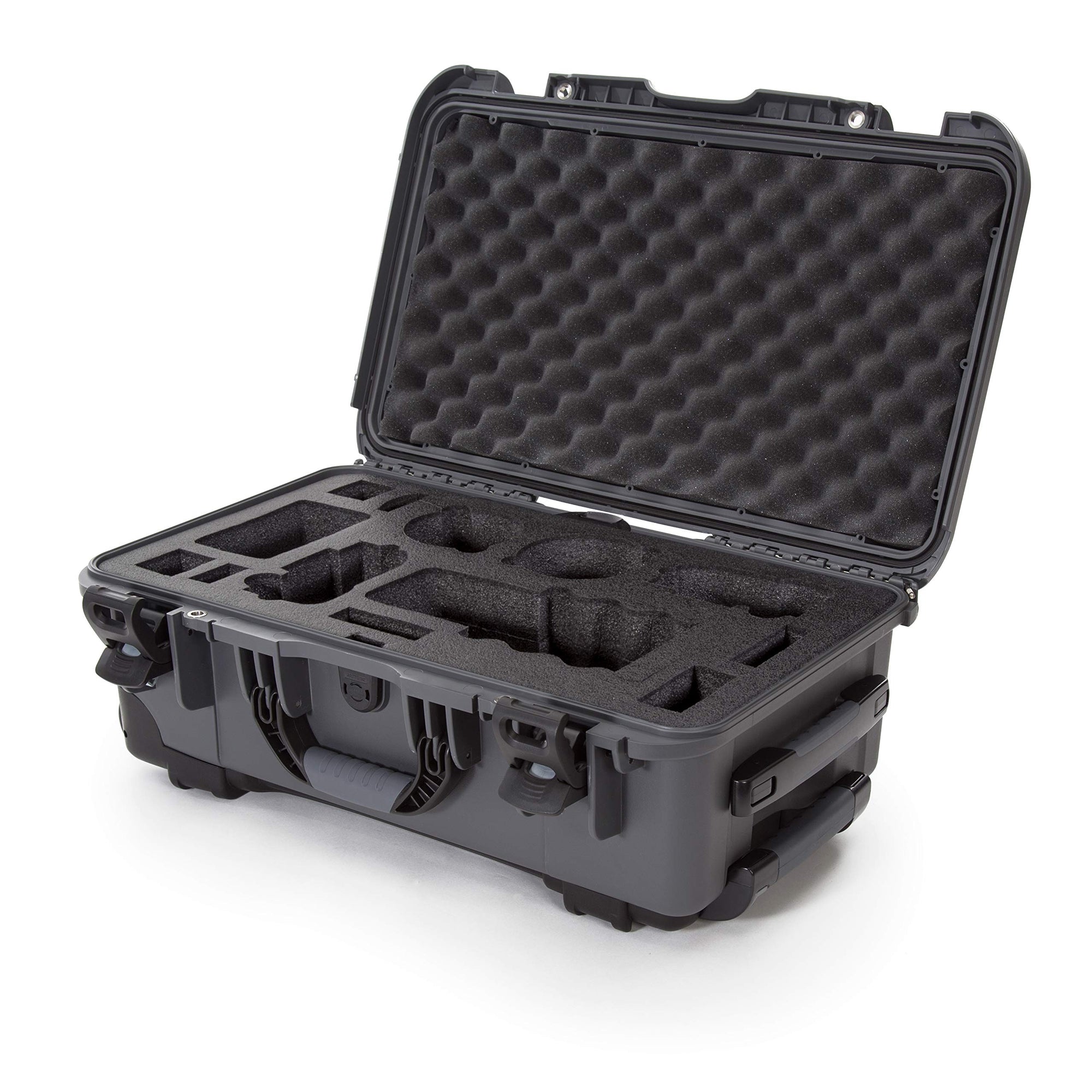 Waterproof Nanuk 935 Carry-On Hard Case with Custom Foam Insert for Sony a7R Size Camera w/Wheels - Graphite