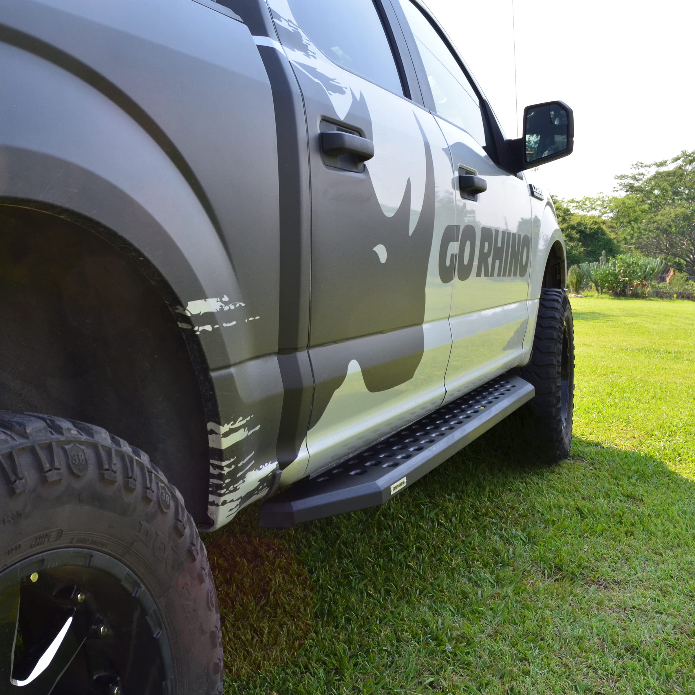 Go Rhino Running Boards & Brackets RB20 | Galvanized Steel, Textured Black | 69417780PC | Fits 2015-2024 Ford F-150 Super Cab Pickup2017-2023 Ford F-250, F-350 Super Duty Super Cab Pickup