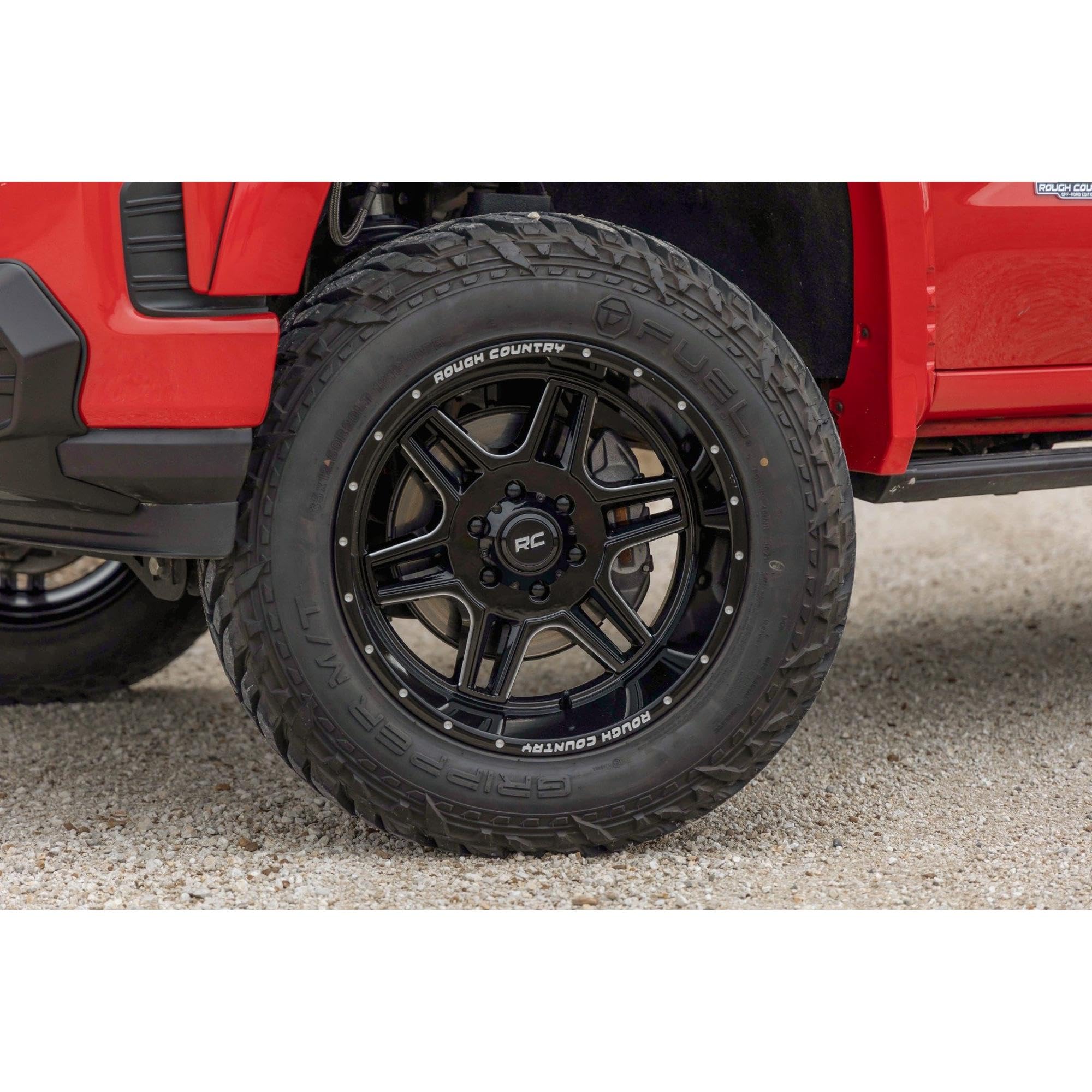 92 Series Rough Country Wheel | Machined One-Piece | Gloss Black | 18x9 | 5x5 | +0mm Painted (18 x 9. inches /5 x 5 inches, 0 mm Offset)