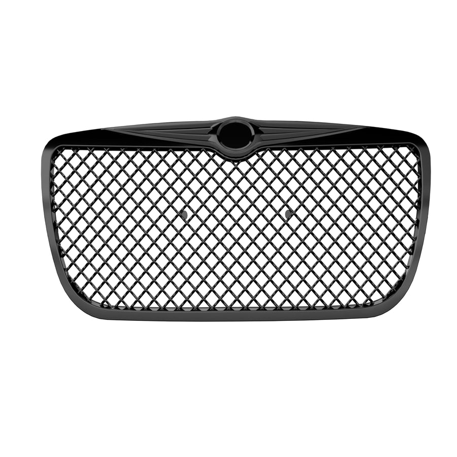 7147485 Armordillo USA Mesh Front Hood Grille - Gloss Black 2005-2010 Chrysler 300/300C