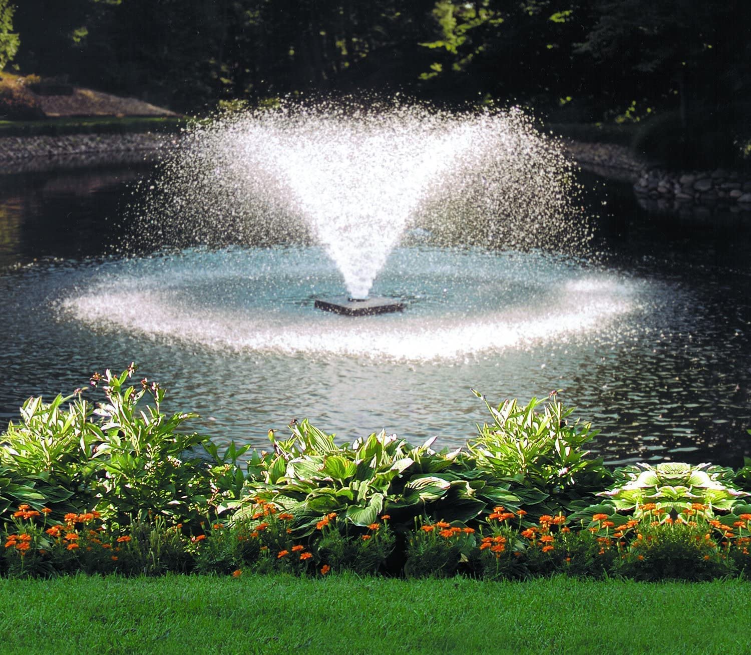Scott Aerator DA-20 Pond Aerator Display – 3/4 Horse Power 230V 70ft Cord | Aerating Fountain for up to 1 Acre Ponds | Pump for Small Ponds | Aeration System Metallic