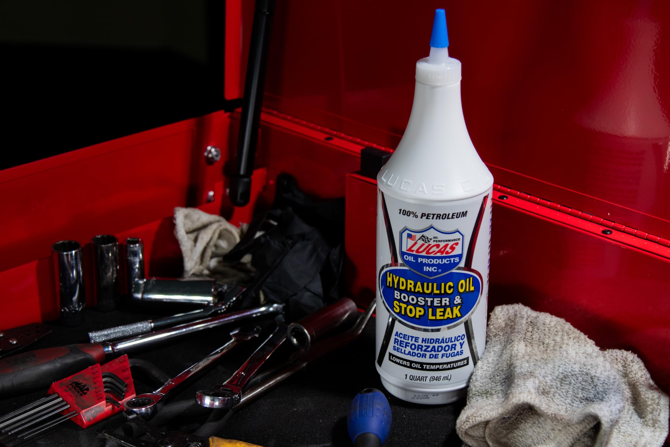 Hydraulic Oil Booster and Stop Leak Lucas Oil 10019 - 1 Quart, White, 32 Ounce