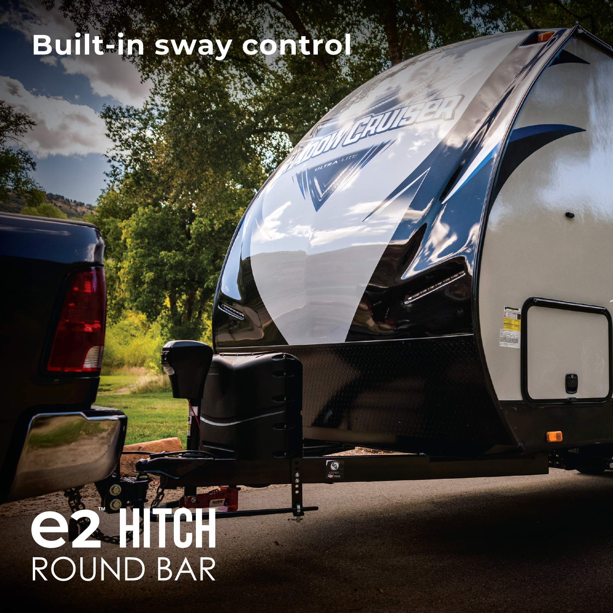 Fastway e2 Sway Control Round Bar Hitch, 94-00-0800, 8,000 Lbs Trailer Weight Rating, 800 Lbs Tongue Weight Rating, Weight Distribution Kit Includes Standard Hitch Shank, Ball NOT Included