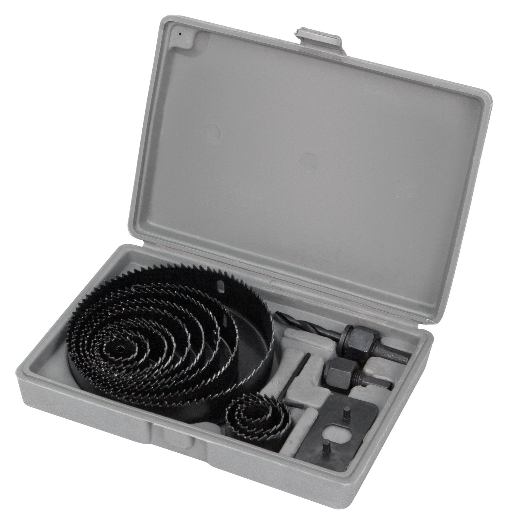 W9071 Performance Tool 16-Piece Carbon Steel Hole Saw Set - Durable Blades in 12 Sizes, with Arbors, Hex Key, and Carrying Case