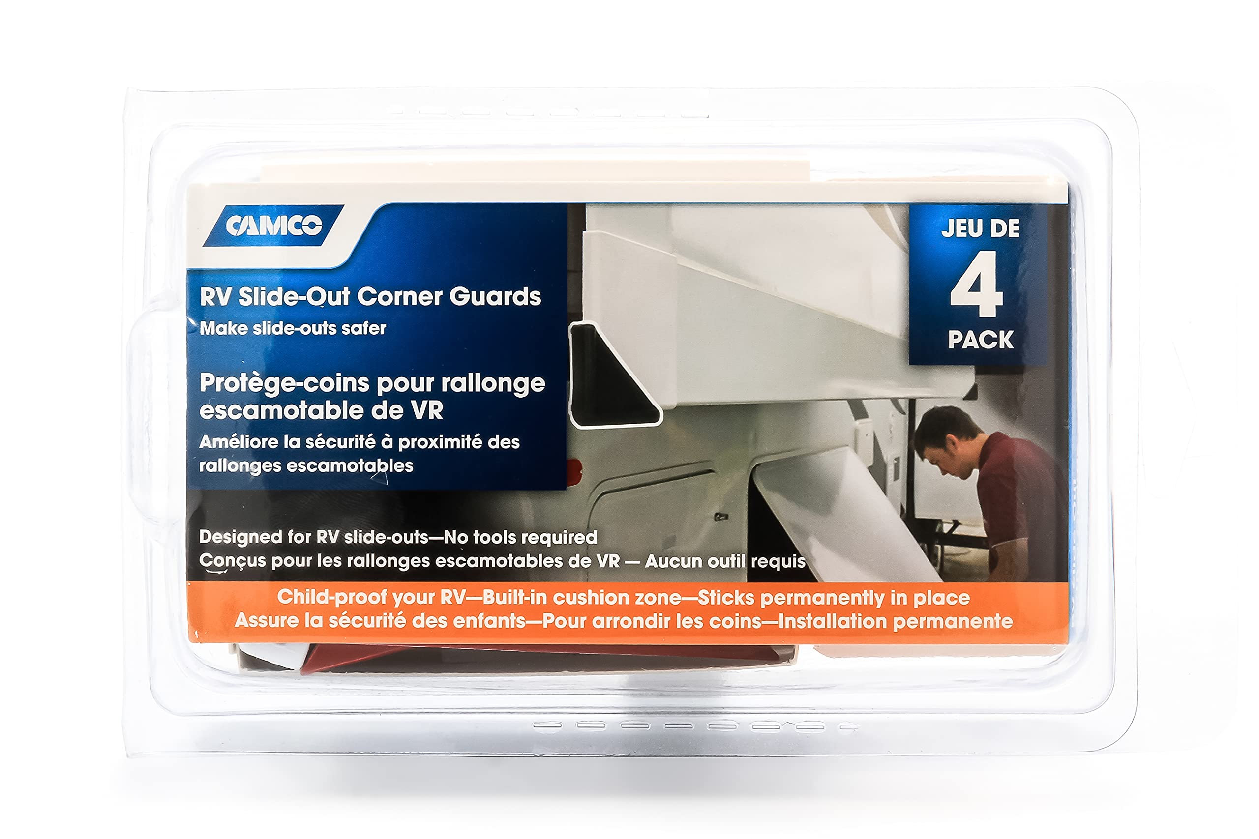 Polar White RV Slide Out Corner Guards (Eng/Fr)