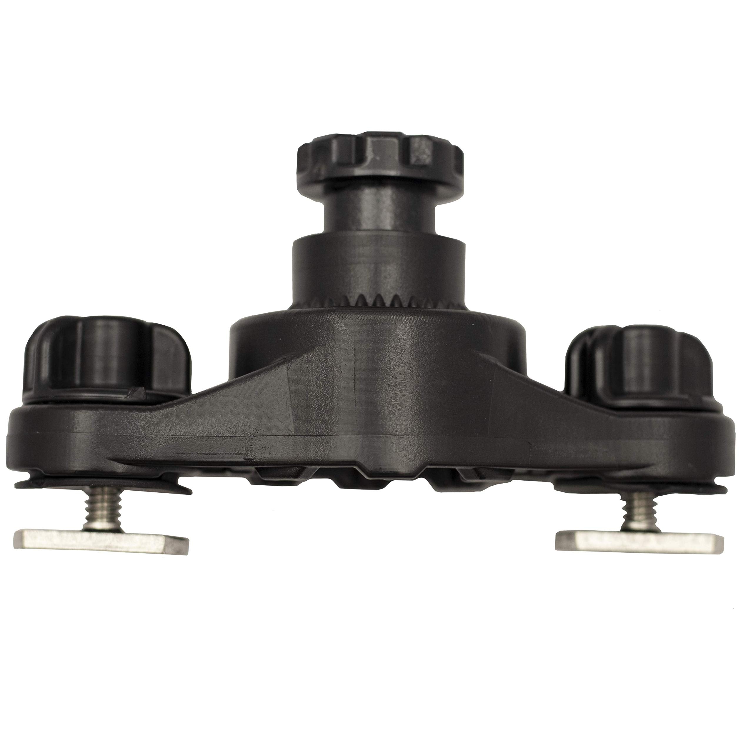 YakAttack Track Mount Base HD LockNLoad | Dual MightyBolt System for Kayak Rod Holders, Fish Finders & Heavy-Duty Gear | Track or Deck Mount | Yak Attack USA-Made