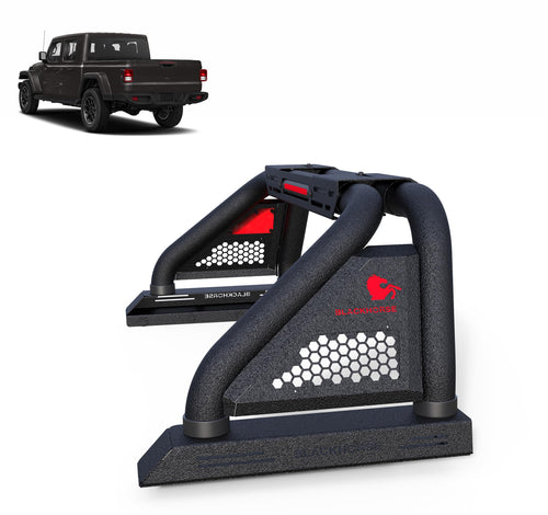 Black Horse Off Road Modular Classic Pro Roll Bar Textured Black Compatible with 2020-2023 Jeep Gladiator-RB09MT