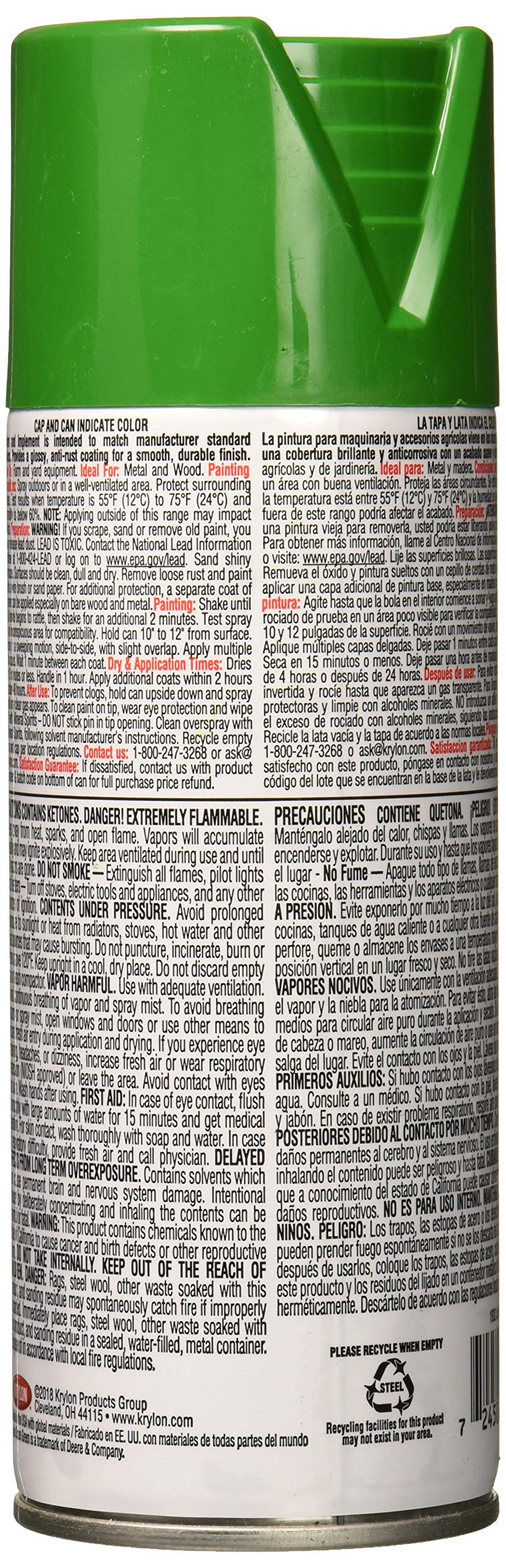 Krylon Aerosol Farm & Implement Paint Tractor Green, 12 Fl Oz (Pack of 1)