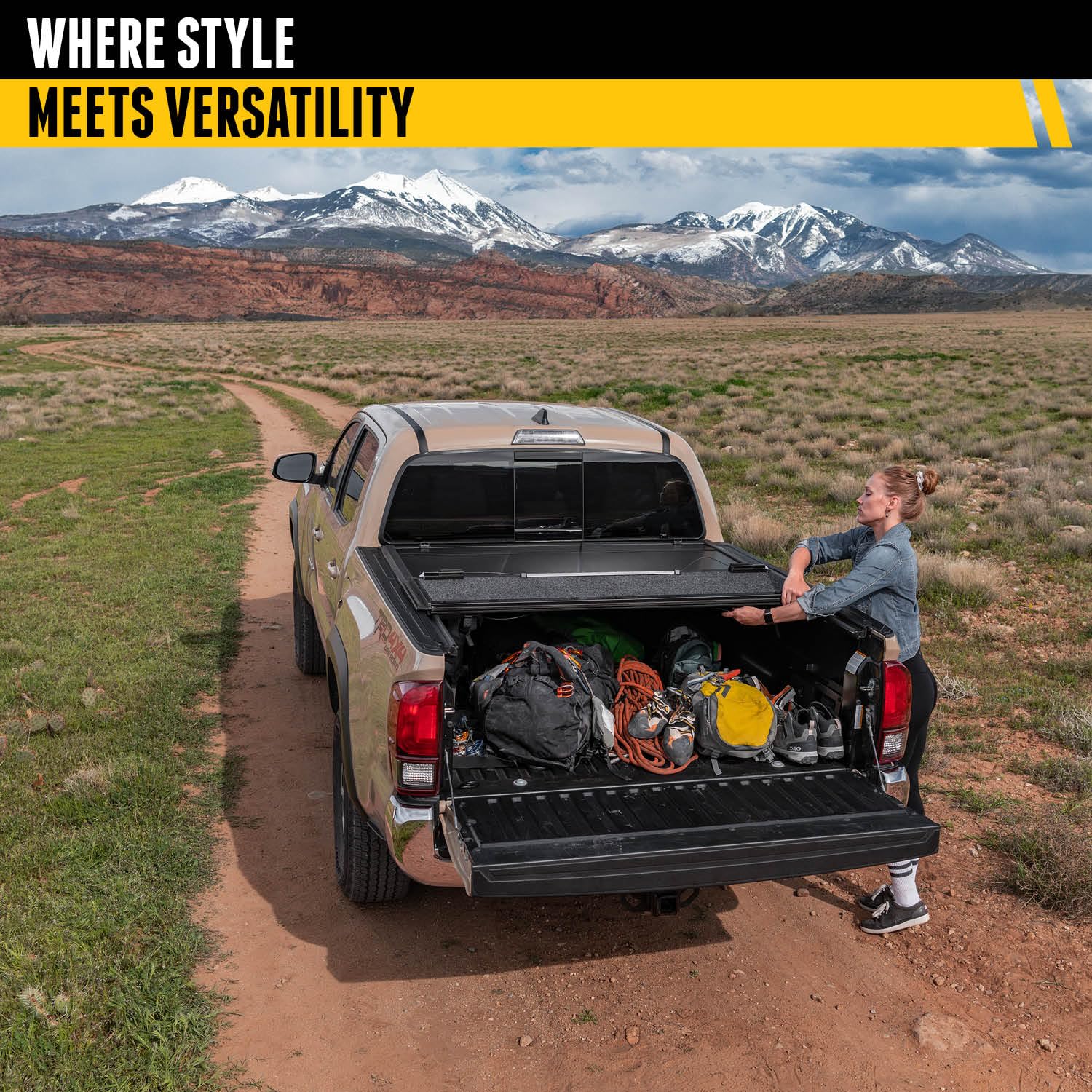 UnderCover Ultra Flex Hard Folding Truck Bed Tonneau Cover | UX52013 | Fits 2016 - 2025 Nissan Titan w/ track system 5' 7" Bed (67")