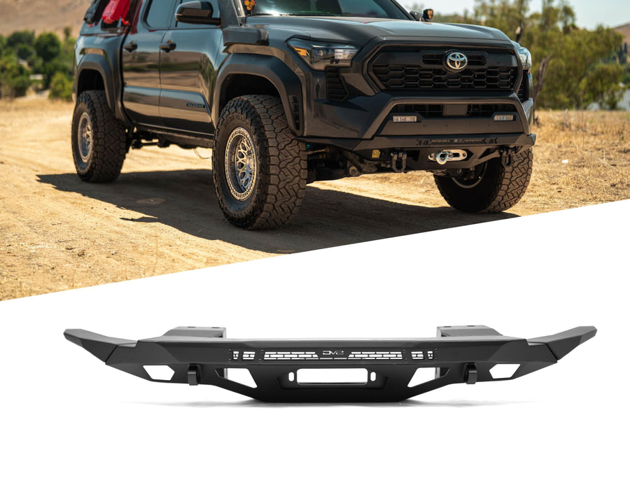 Offroad DV8 Spec Series Front Bumper for 2024-2025 Toyota Tacoma | High-Clearance Design | Heavy-Duty Winch Mount | 20" Light Bar Mount | Pair of D-Ring Mounts | (2) 3" Pod Light Mounts | Steel