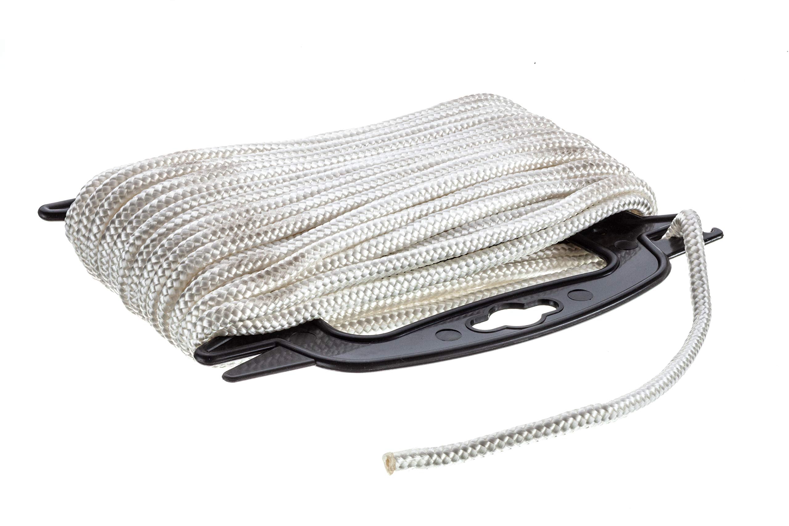 Diamond Braided Attwood Nylon Rope, ¼-Inch Thick, 50 Feet Long, White, Multifilament Fiber Construction