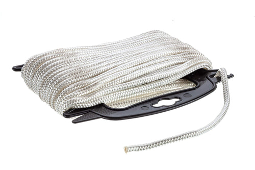 Diamond Braided Attwood Nylon Rope, ¼-Inch Thick, 50 Feet Long, White, Multifilament Fiber Construction