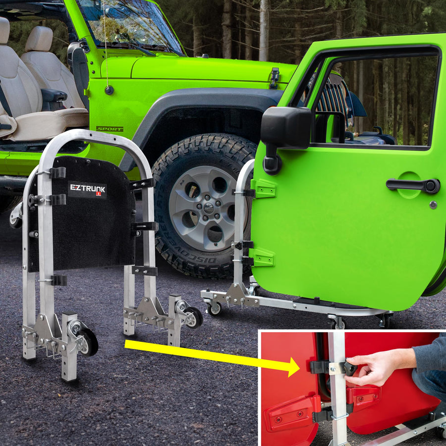 4x4 EZ Rolling Storage Cart 2-Door Rack Foldable fits TJ JK JL Patented