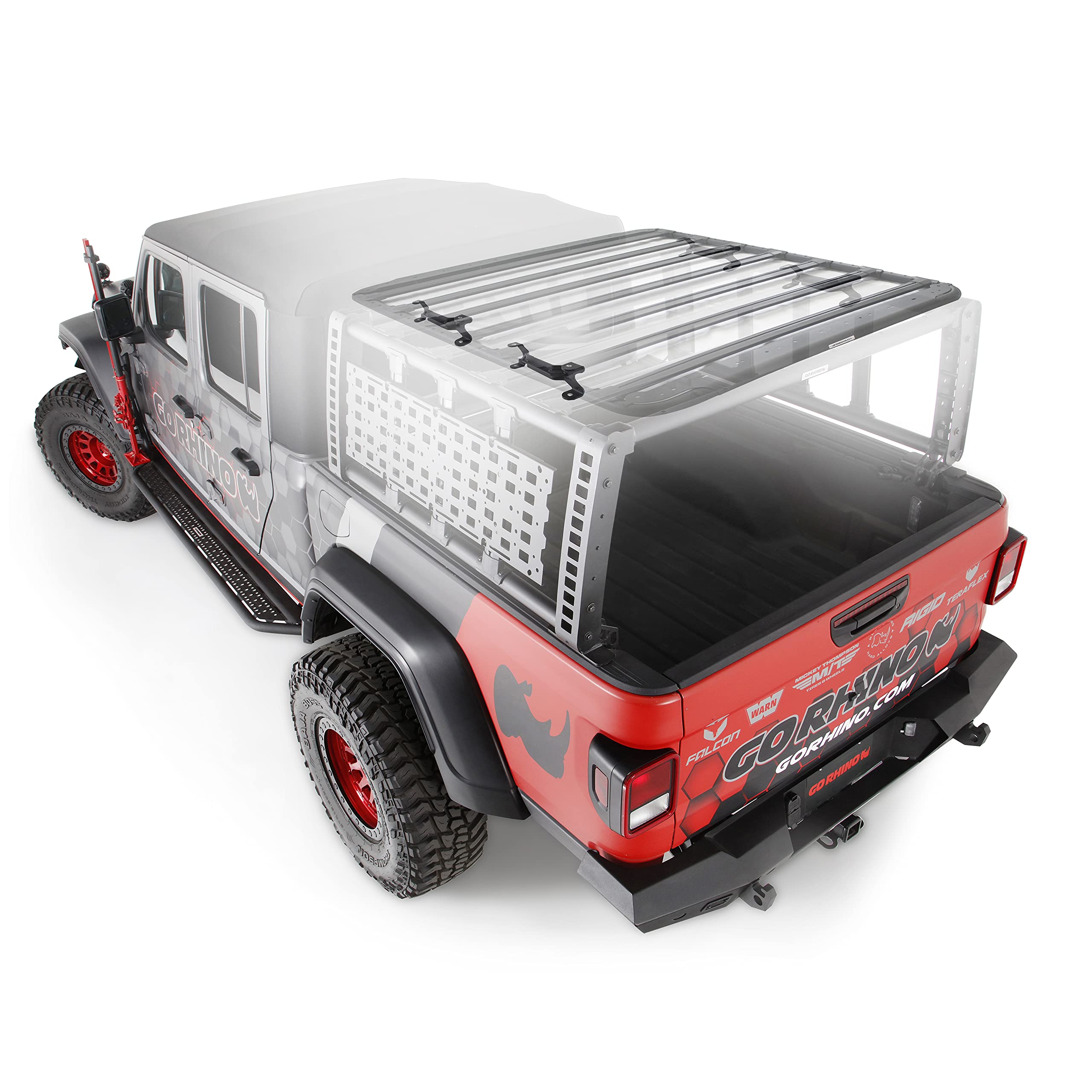 Go Rhino SRM Rack to XRS Overland Rack Connector Bracket Kit | Mild Steel, Textured Black | 5950010T
