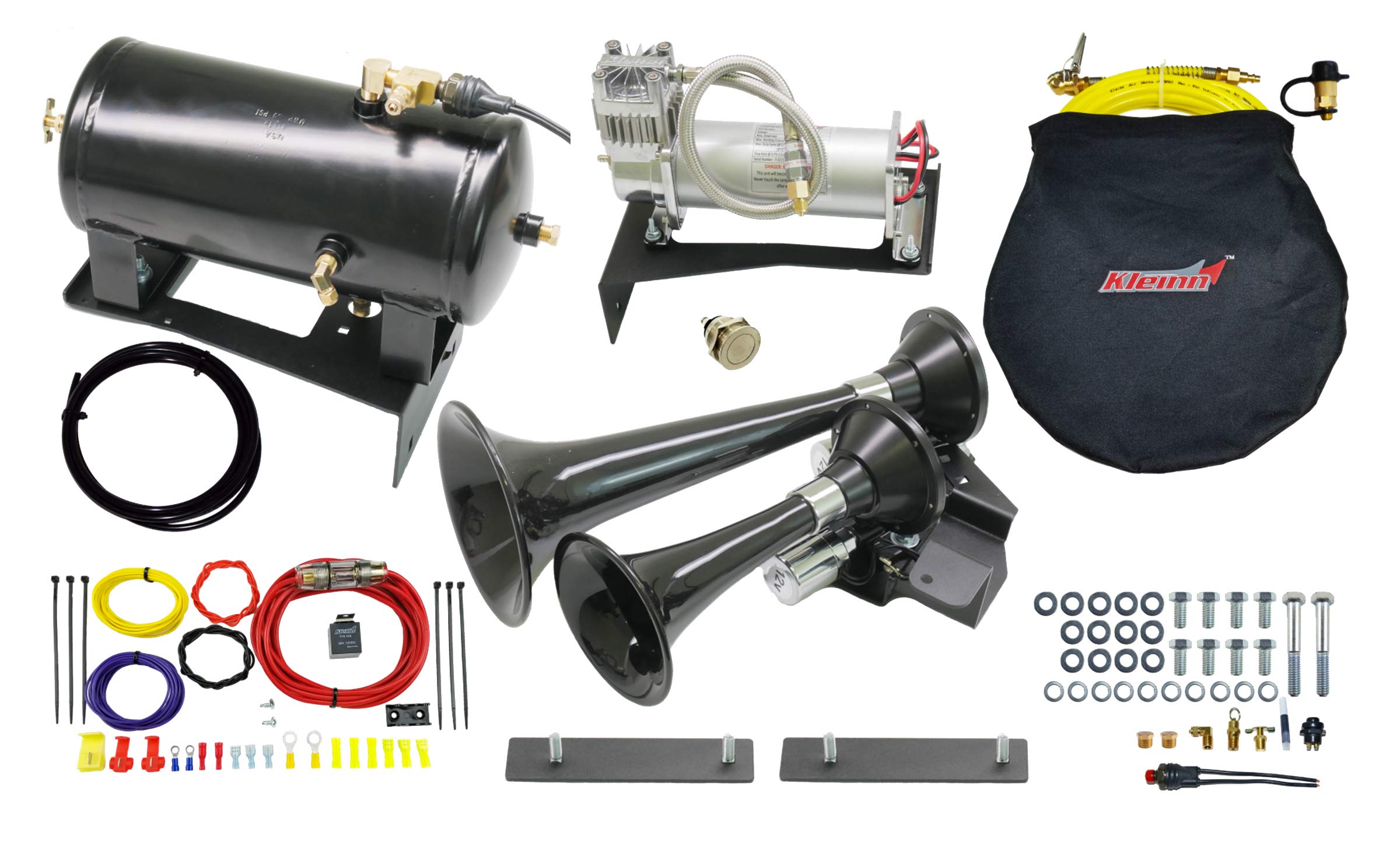 GM 1500 Model Kleinn Air Horns 220 Dual Train Horn with Onboard Air System (GMTRK4XTREME)