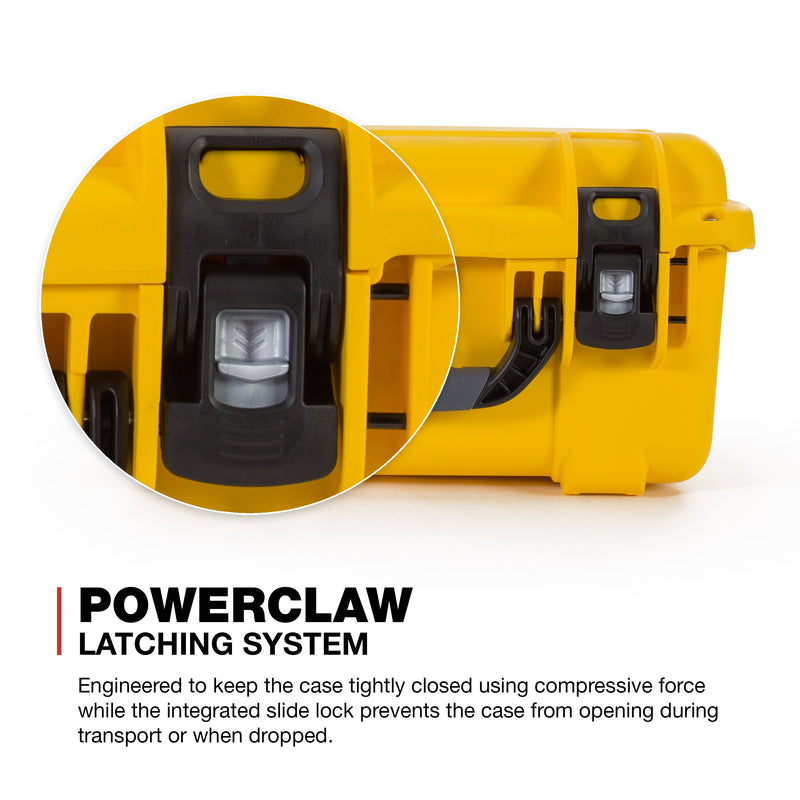 Waterproof Nanuk 918 Hard Case with Lid Organizer and Padded Divider - Yellow