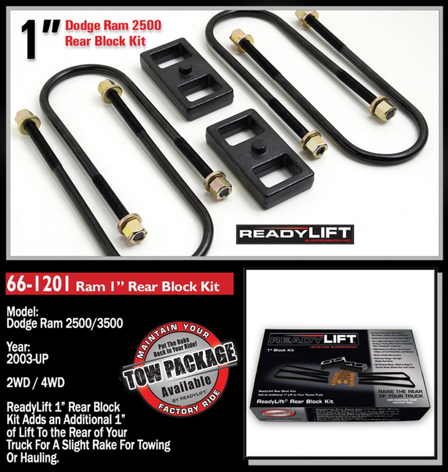 1.0" Rear Kit Readylift for Dodge RAM 2500/3500 2WD/4WD, Silver