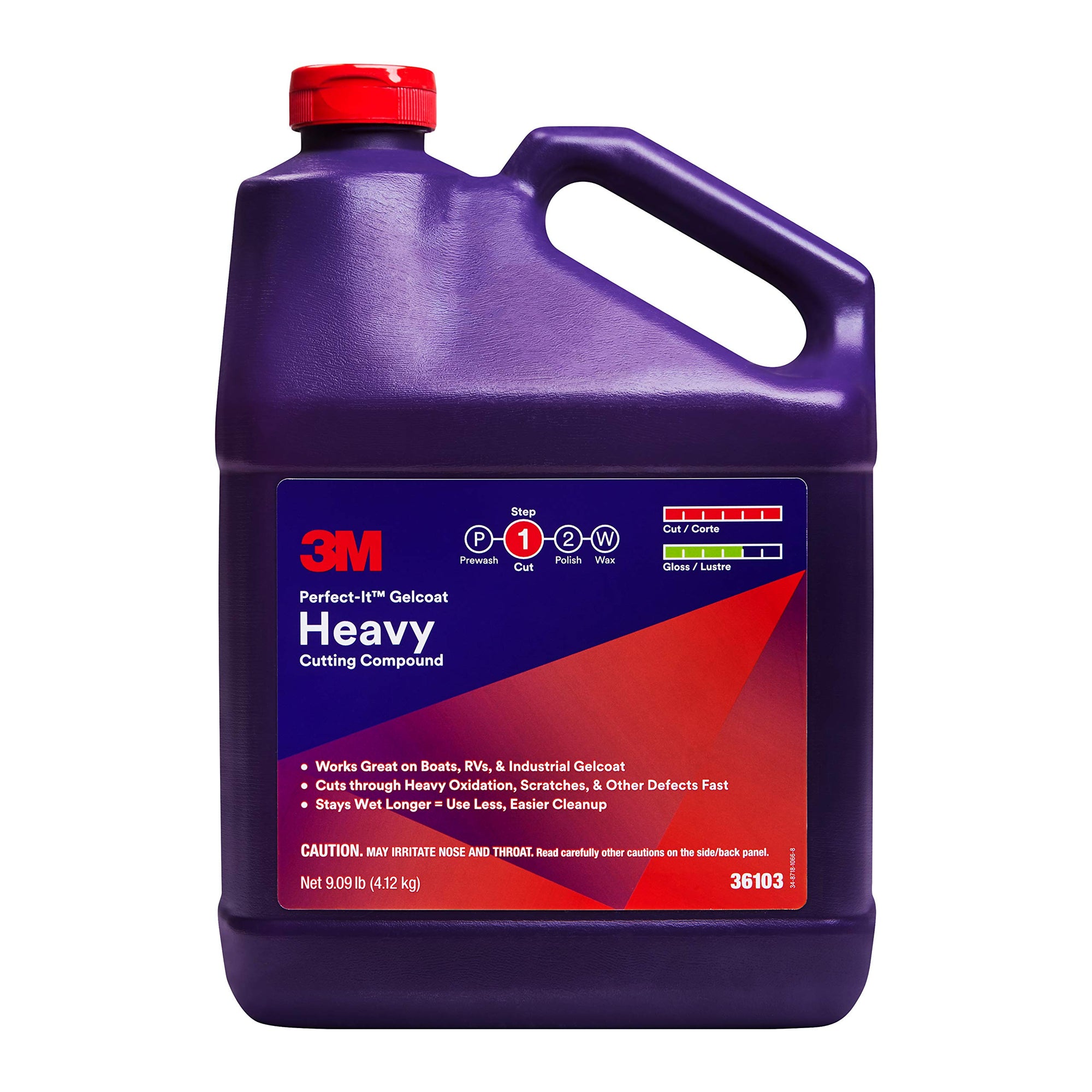 3M Perfect-It Heavy Cutting Compound Gelcoat, 36103, 1 Gallon, Fiberglass Oxidation Remover for Boats and RVs