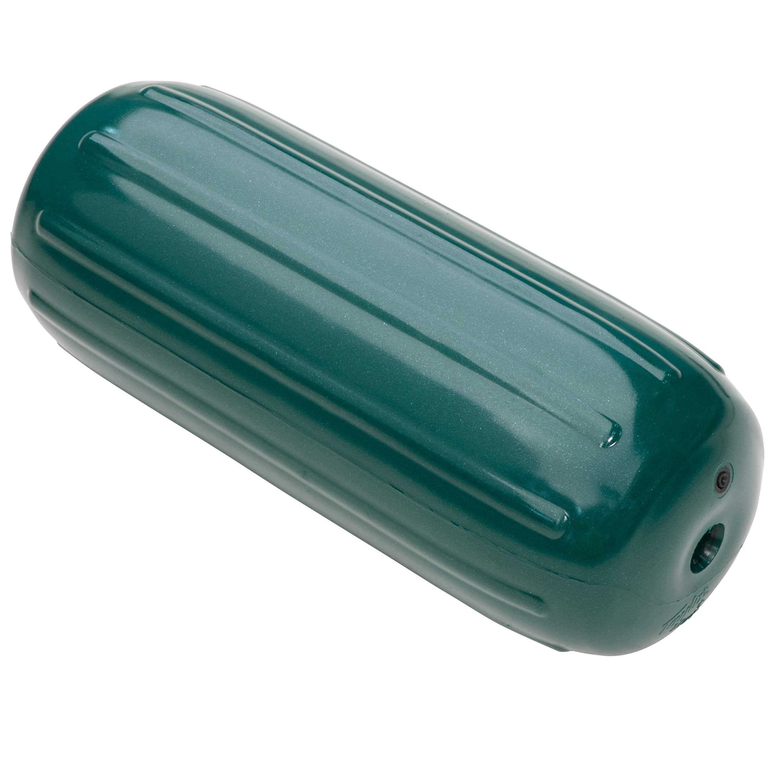 Taylor Made Inflatable Big B Boat Fender, Emerald Green (12" x 34") End-to-End Line Passage Fits 5/8" Rope, Hangs Horizontally or Vertically, Ribbed, Needle Valve, Marine-Grade Vinyl - 541034