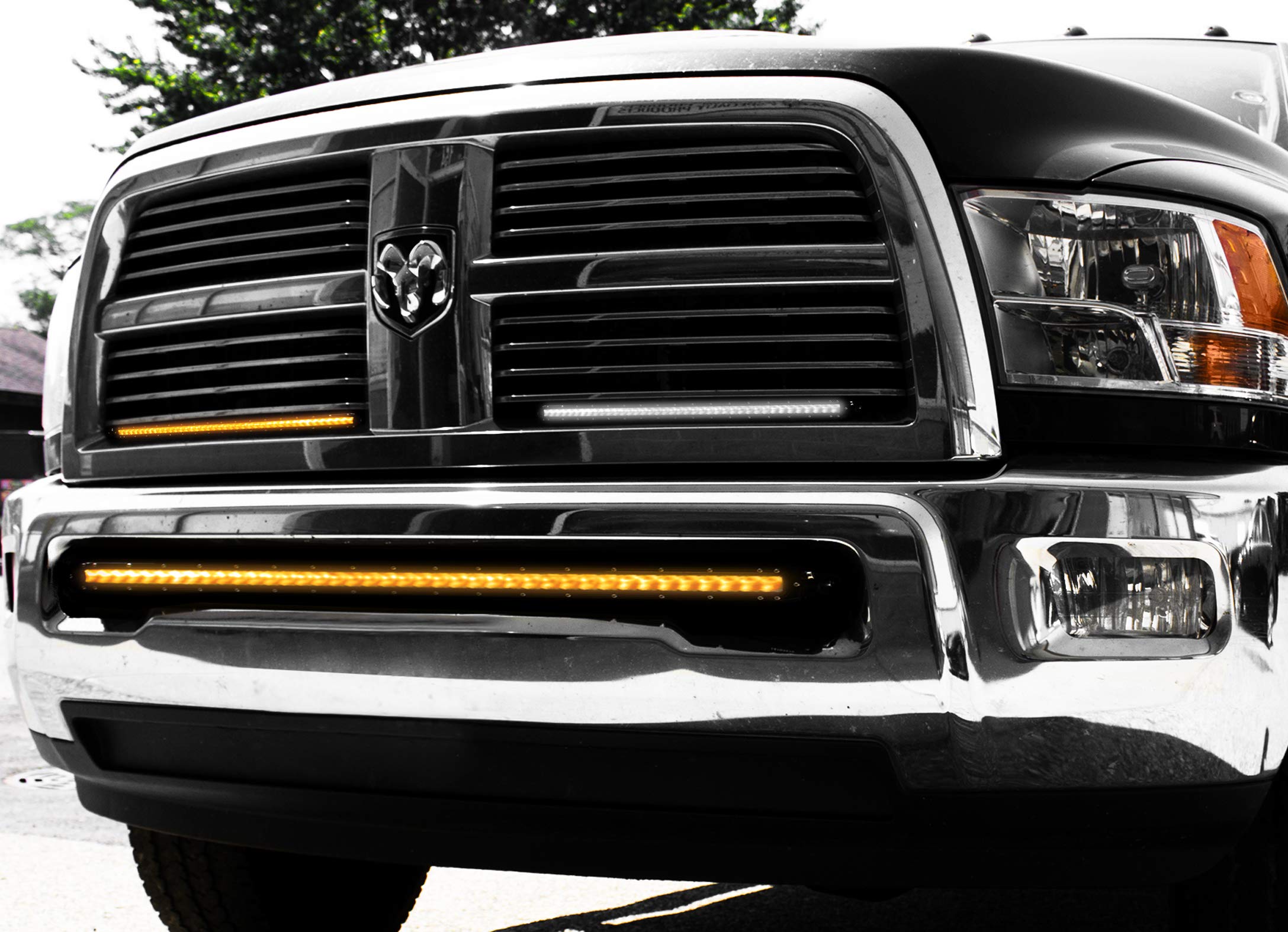 Race Sport Lighting RSLP50 50in LoPro 5w Ultra Slim LED Light Bar with Amber Marker and Running Light Function 240w - Includes Rocker Switch Harness