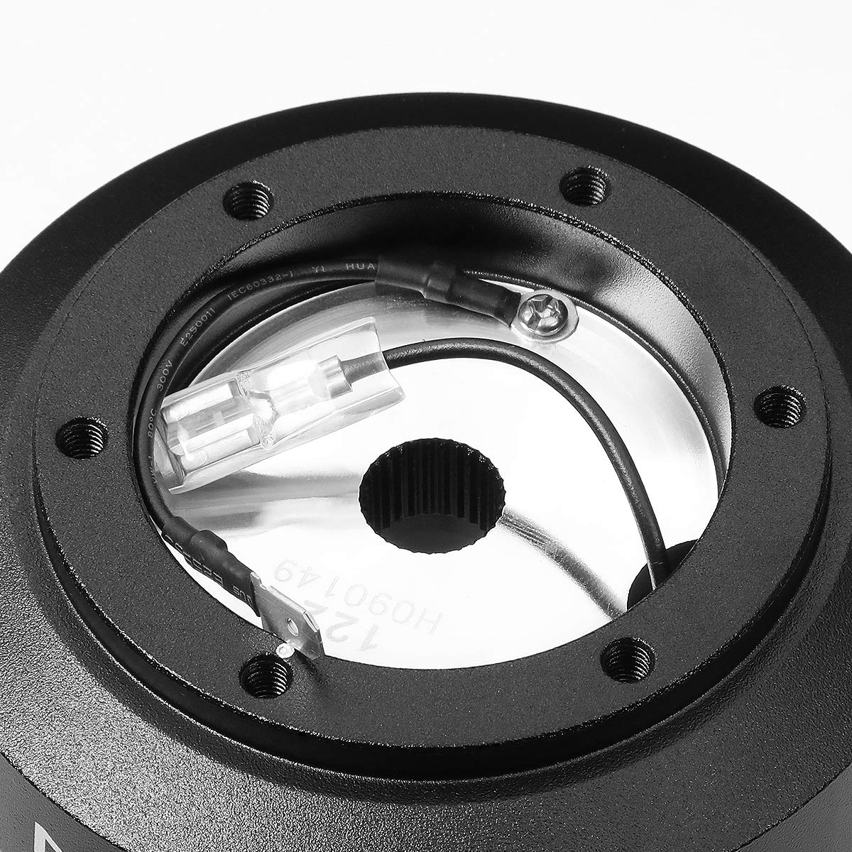 NRG Innovations Steering Wheel NRG-SRK-122H Quick Release Short Hub Adapter 6 X 70mm Bolt Pattern, Retain Horn & Turn Signals, Black Body