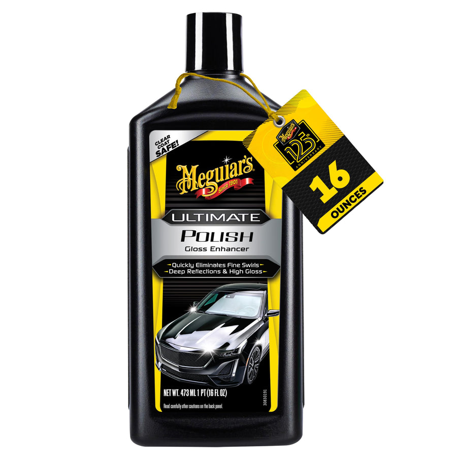 Ultimate Polish Meguiar's – High-Gloss Polish for a Show Car Shine – Permanently Removes Light Swirls to Produce a Deep, Wet Reflection with a High Gloss Shine - Easy to Use, 16 Oz