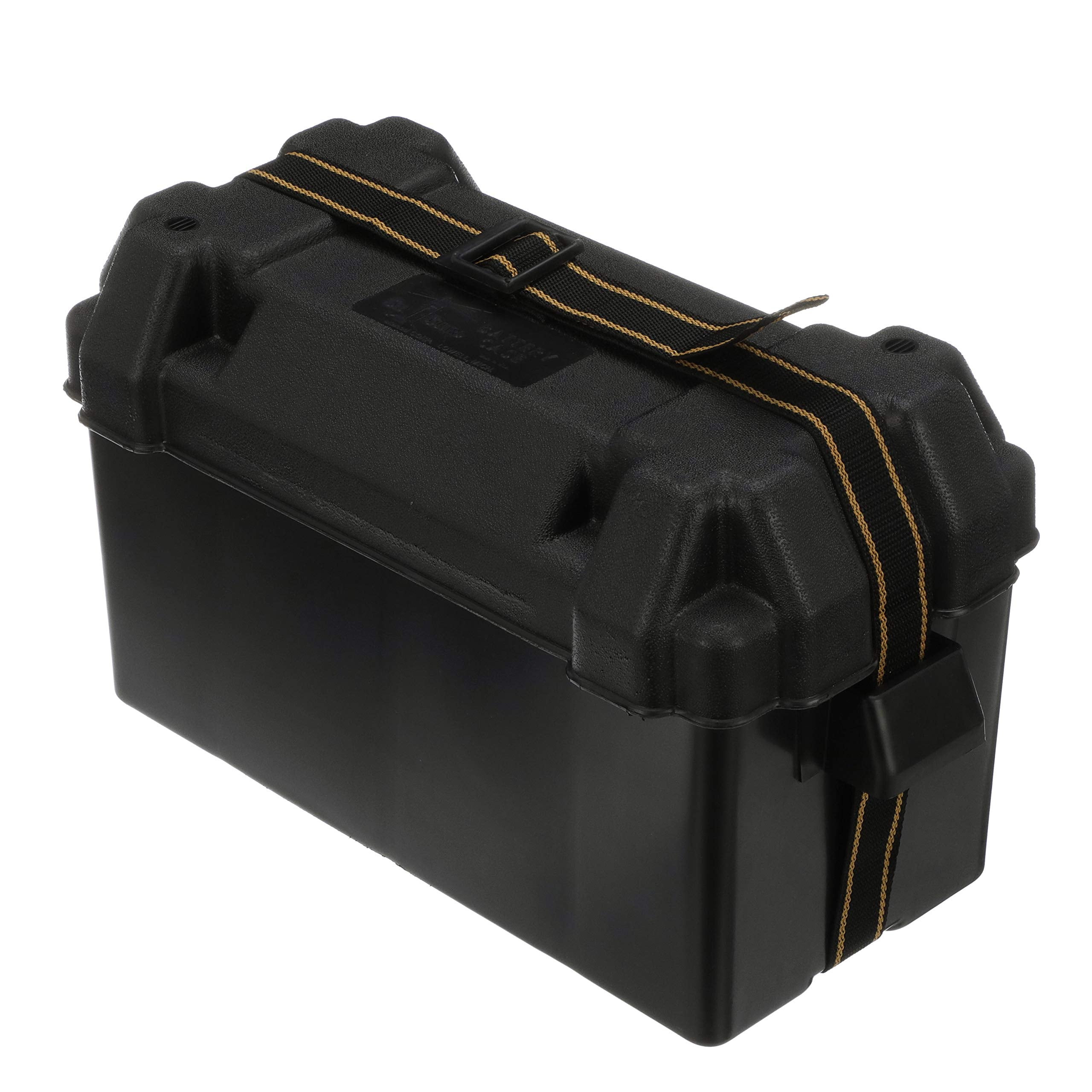 Large Vented Battery Box Attwood 9084-1 with Mounting Strap, Fits Group 29 and 31 Batteries, Black